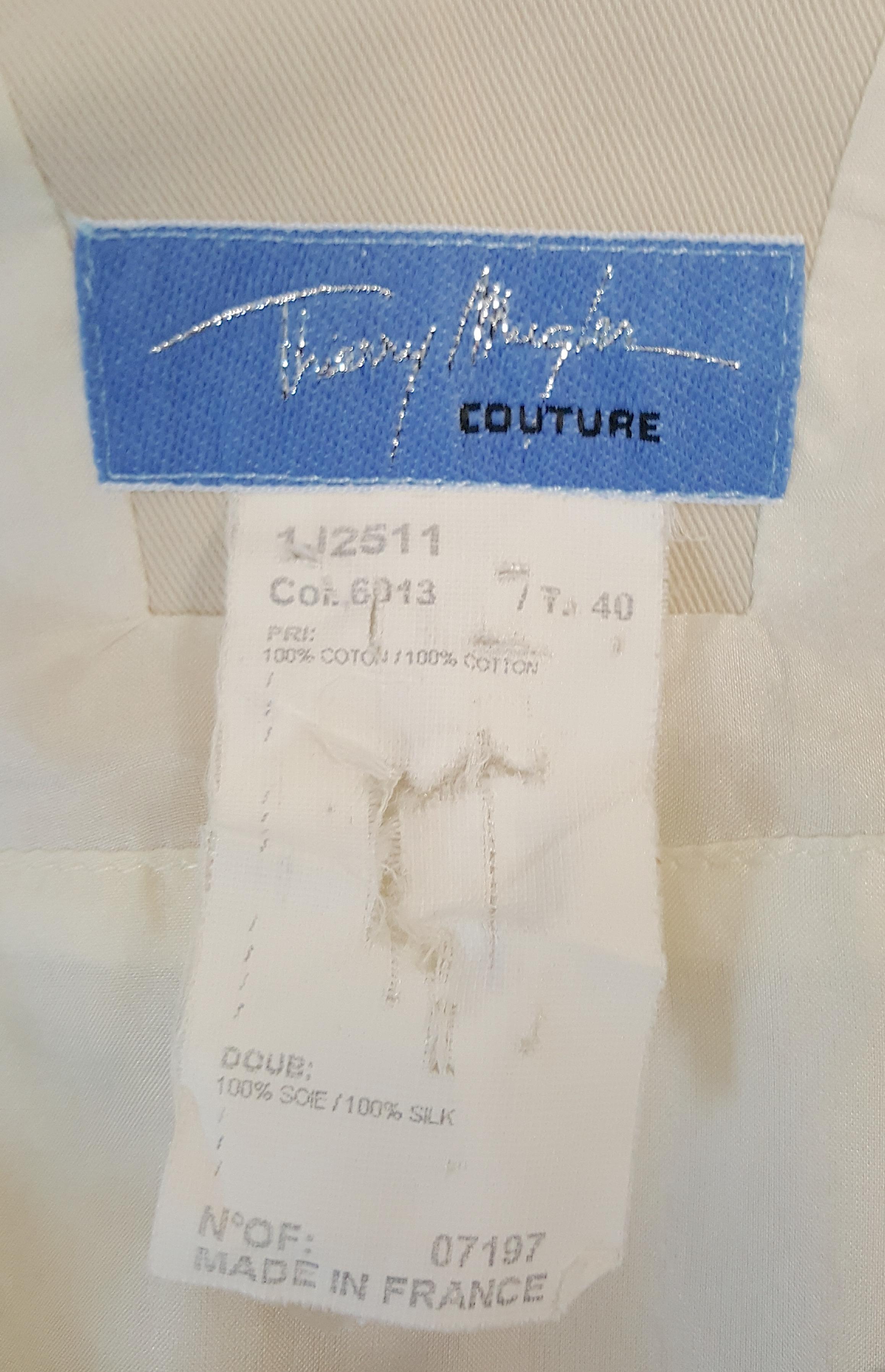 ThierryMugler - Robe de style corset en jean doublée de soie à épaules larges, années 1990 en vente 6
