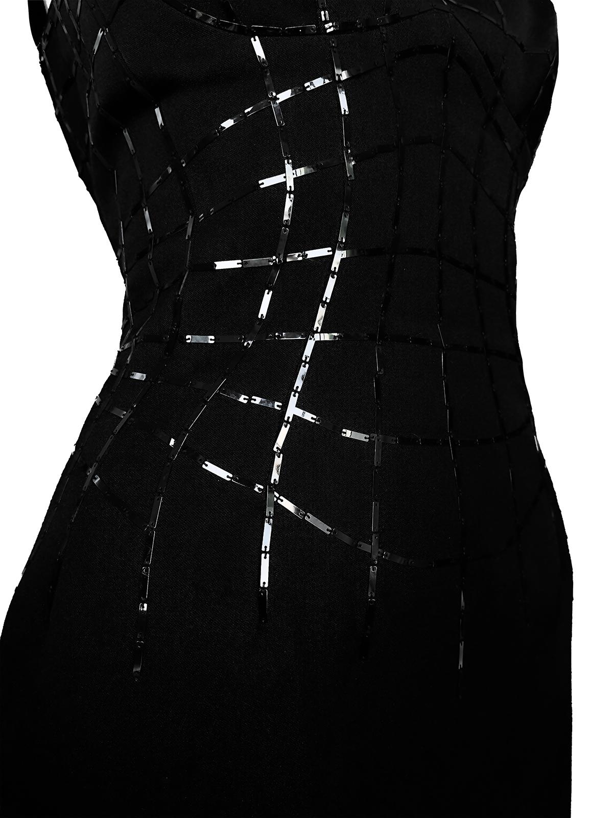 Thierry Mugler Couture Robe de soirée Iconique Noir Toile d'araignée Anatomique Ordinateur Excellent état - En vente à Berlin, BE