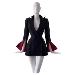 Thierry Mugler Couture Fabulous Silk Blazer Jacket Dramatic Sleeves SS2001