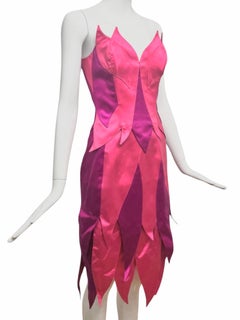 Thierry Mugler Couture Pink Flame Bustier and Skirt Ensemble