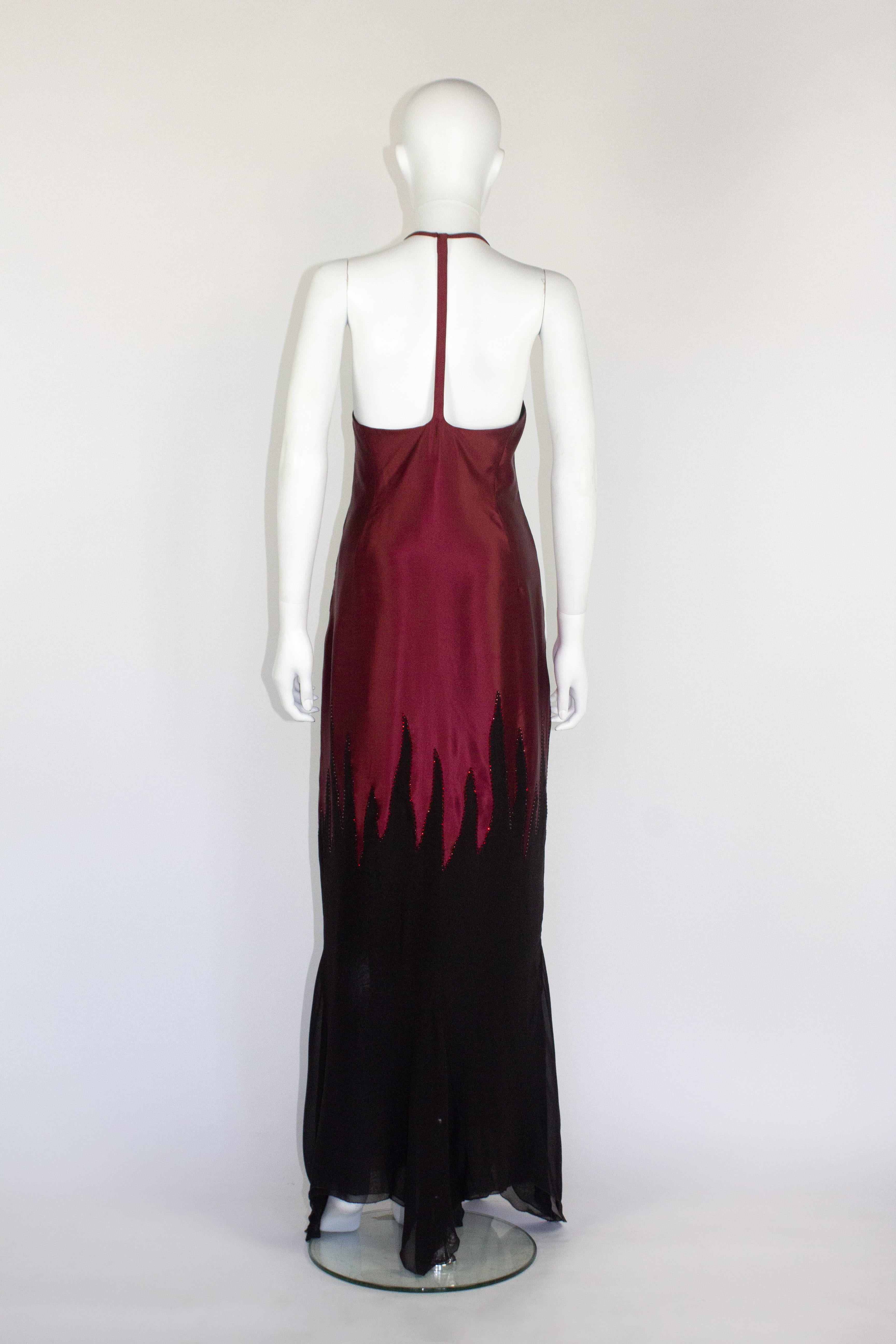 Black Thierry Mugler Couture Flame Beaded Dress For Sale