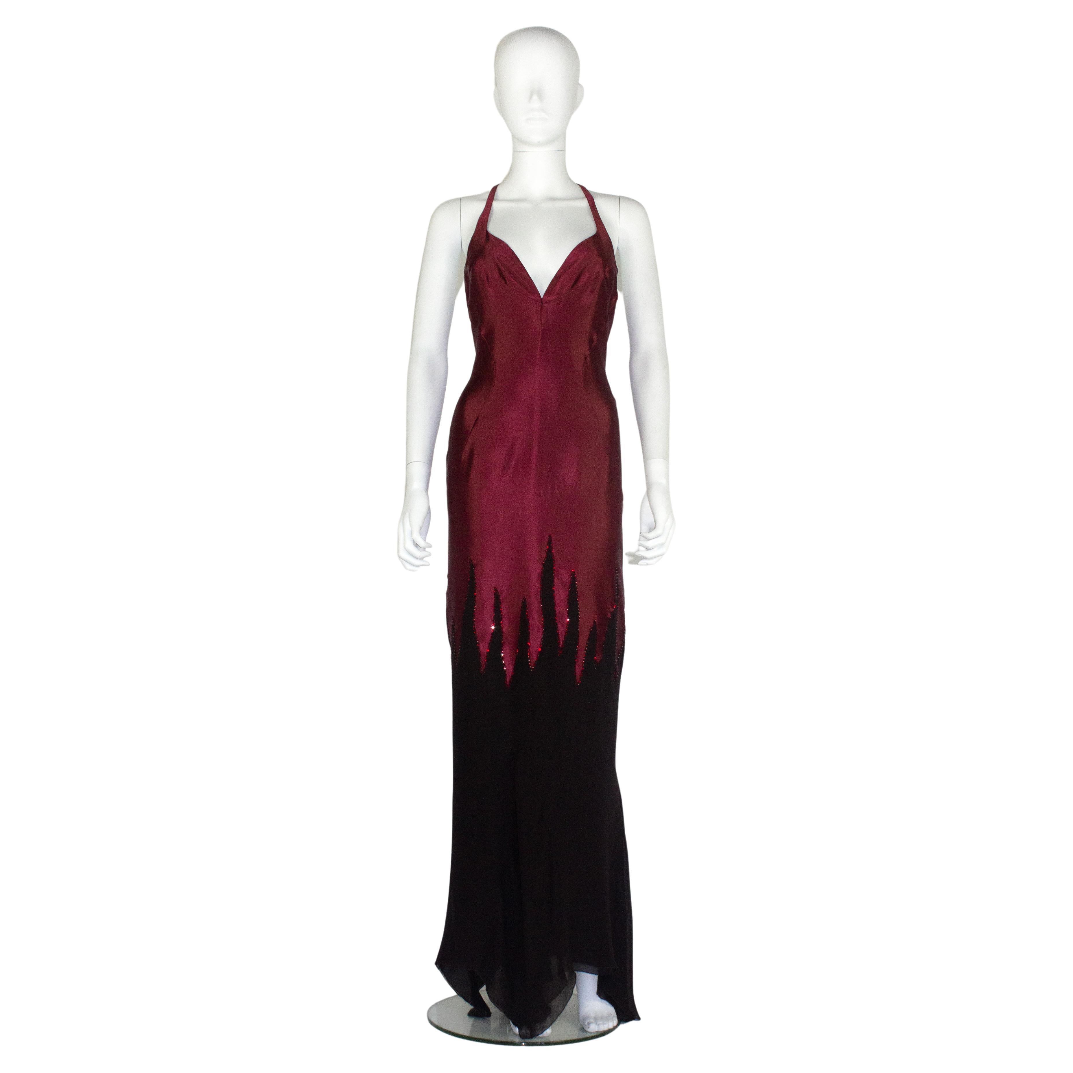 Thierry Mugler Couture Flame Beaded Dress For Sale