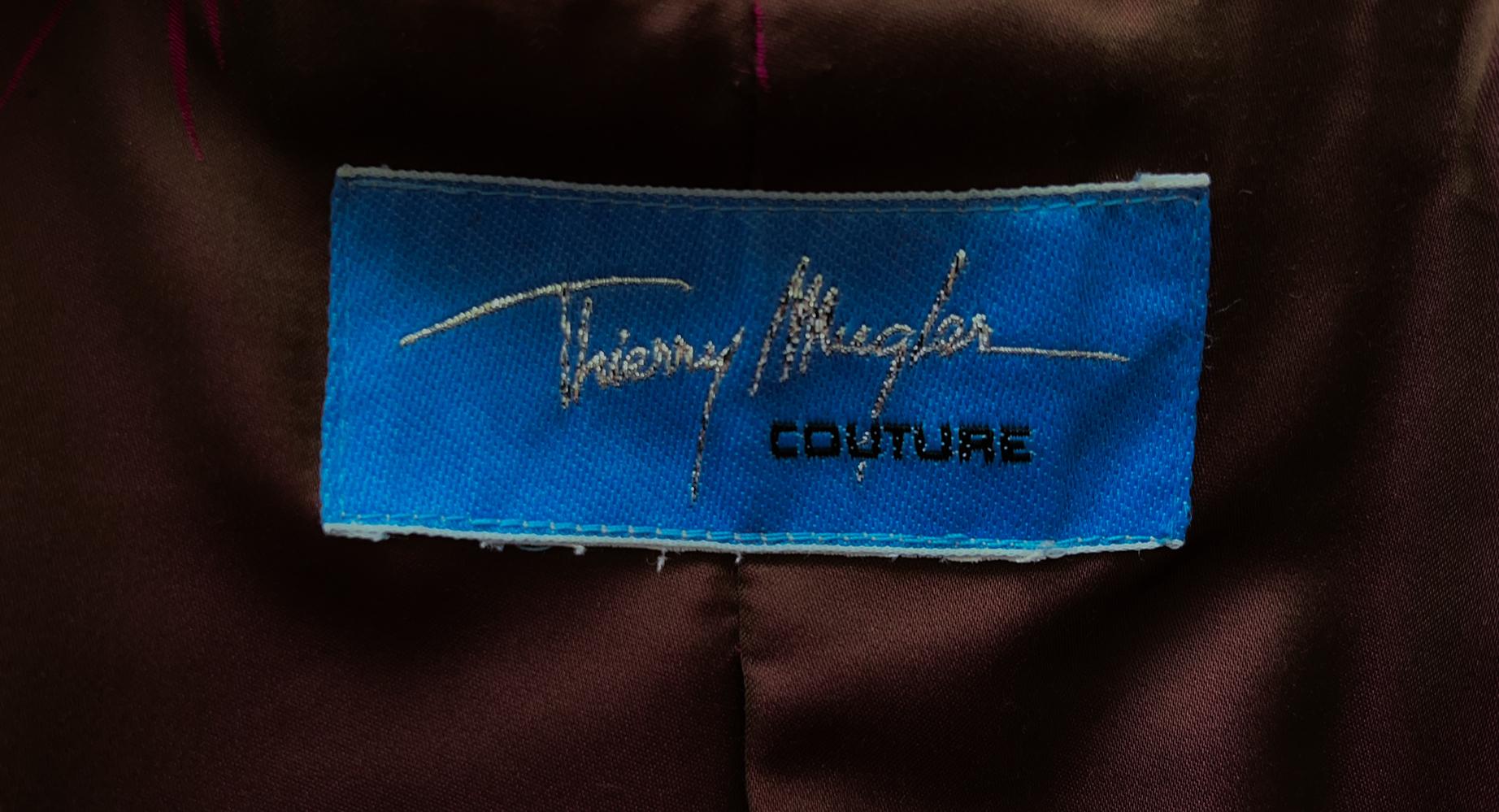 Thierry Mugler Couture FW 2001 Coat Red Black Angora Jacket Leather For Sale 5