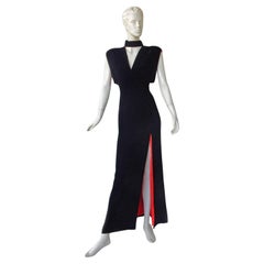 Antique Thierry Mugler Couture Old Hollywood Glamour 30's Style Dress Gown