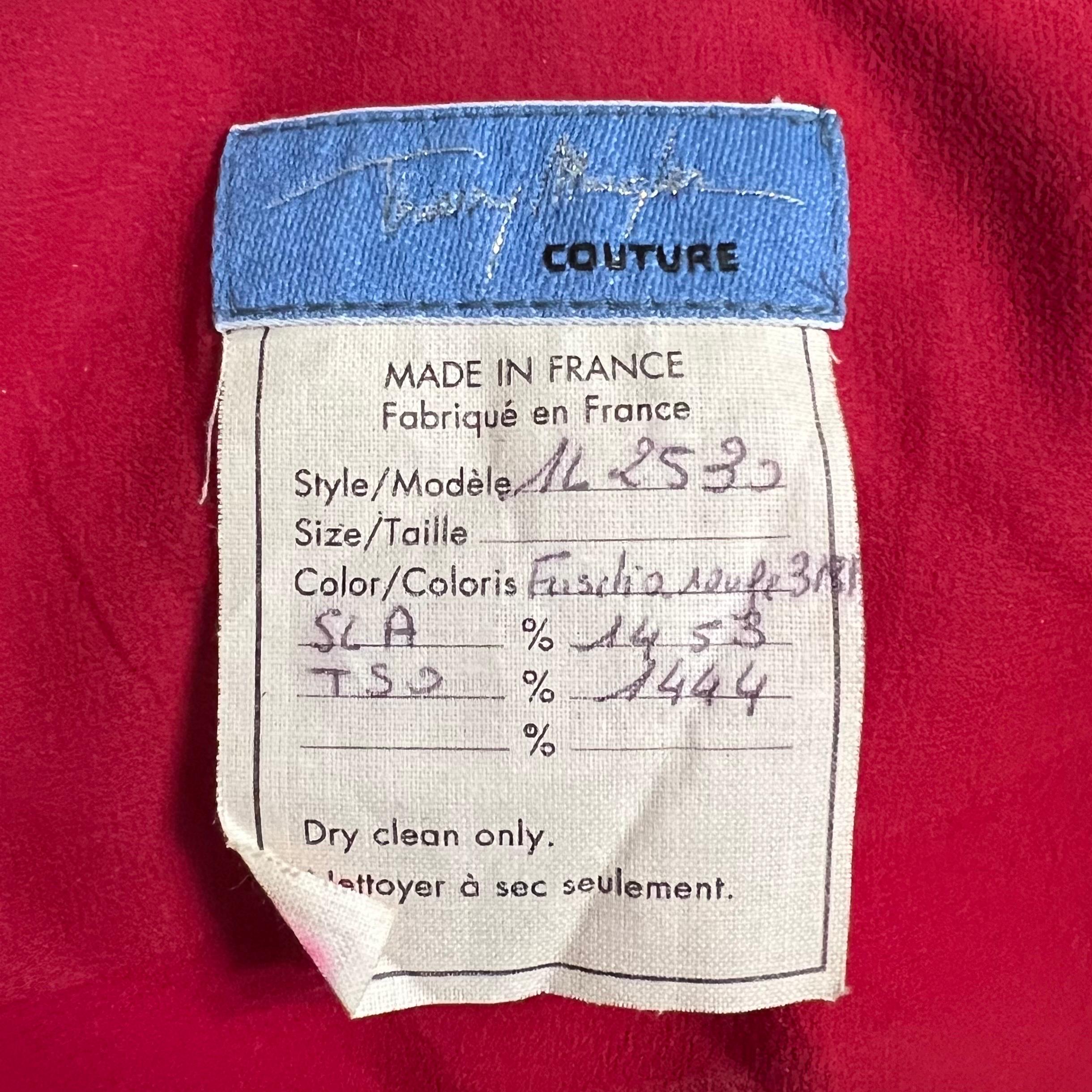 Thierry Mugler Couture Pink Flame Beaded Silk Gown For Sale 7