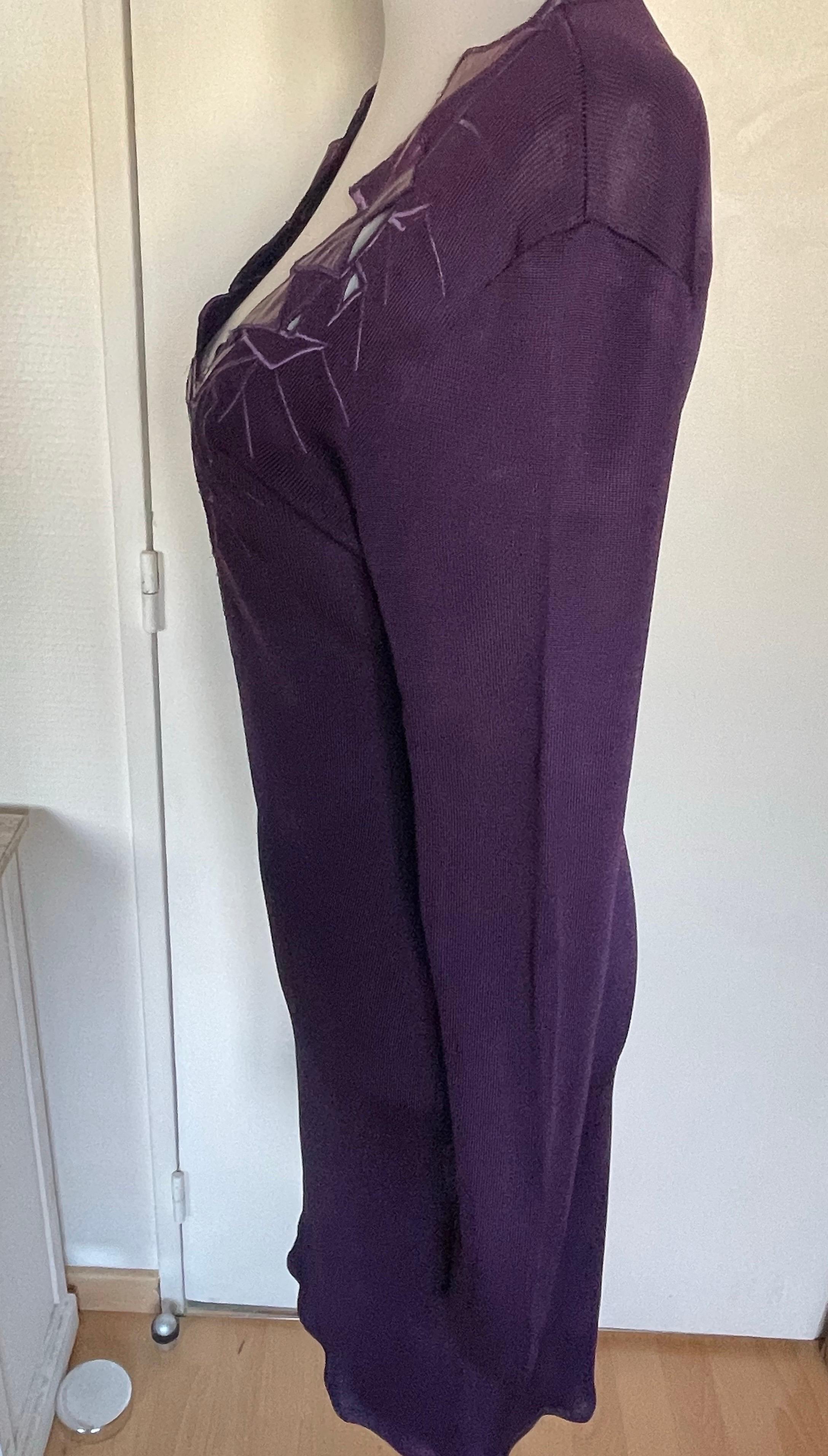 THIERRY MUGLER Couture. Lila Kleid aus Viskose und Leder (Violett) im Angebot