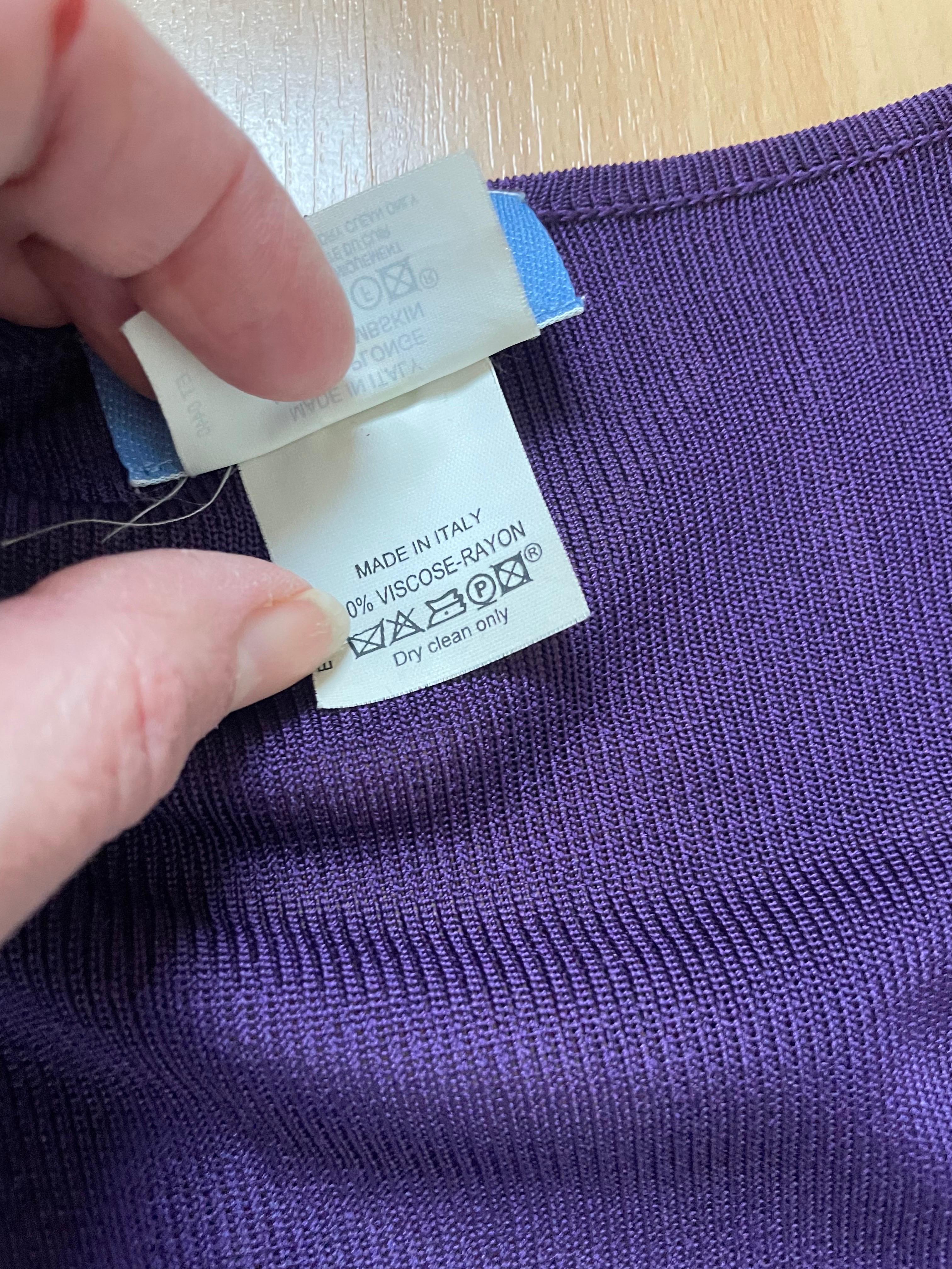 THIERRY MUGLER Couture. Lila Kleid aus Viskose und Leder im Angebot 3