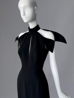 Thierry Mugler Couture Sculptural Petal Dress Black SS 2001