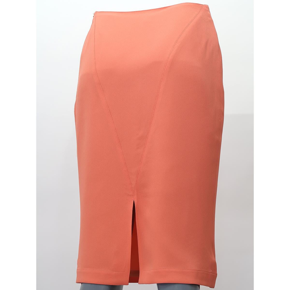 Thierry Mugler COUTURE Silk & Acetate Salmon Skirt In Excellent Condition For Sale In Brussels, BE