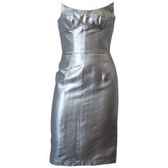 Vintage Thierry Mugler Couture Silver Sculpture Dress, Spring 1989