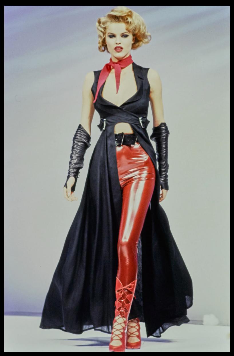 Thierry Mugler Couture Frühjahr Sommer 1992 Vintage Sammler Schwarzes Neckholder-Kleid mit Neckholder im Angebot 9