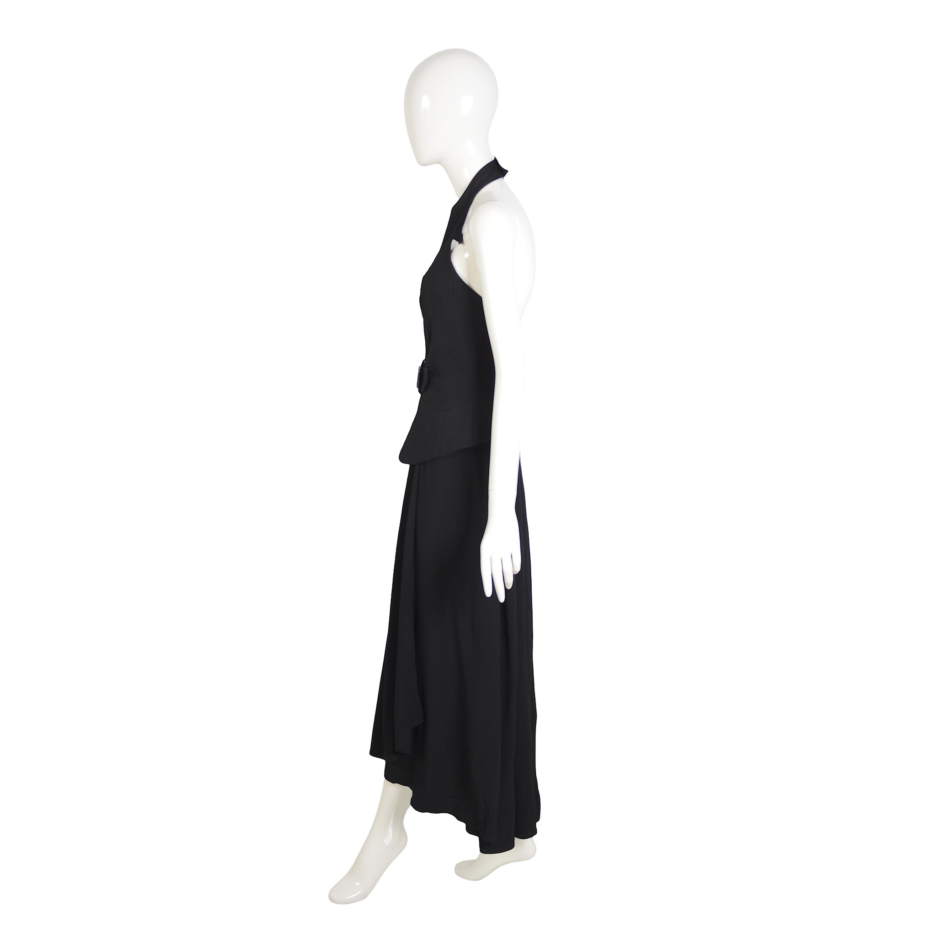 Thierry Mugler Couture Frühjahr Sommer 1992 Vintage Sammler Schwarzes Neckholder-Kleid mit Neckholder im Angebot 1