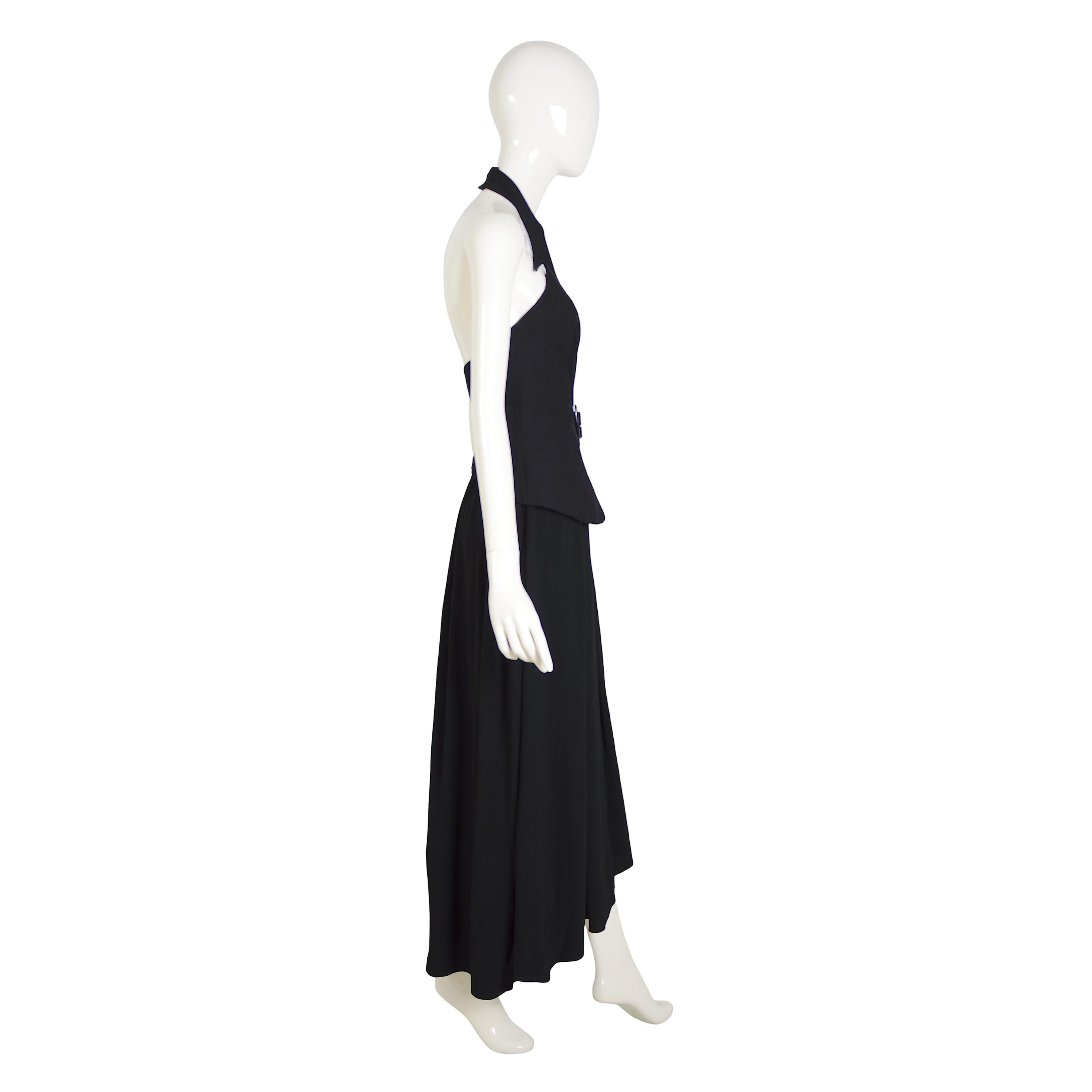 Thierry Mugler Couture Frühjahr Sommer 1992 Vintage Sammler Schwarzes Neckholder-Kleid mit Neckholder im Angebot 5