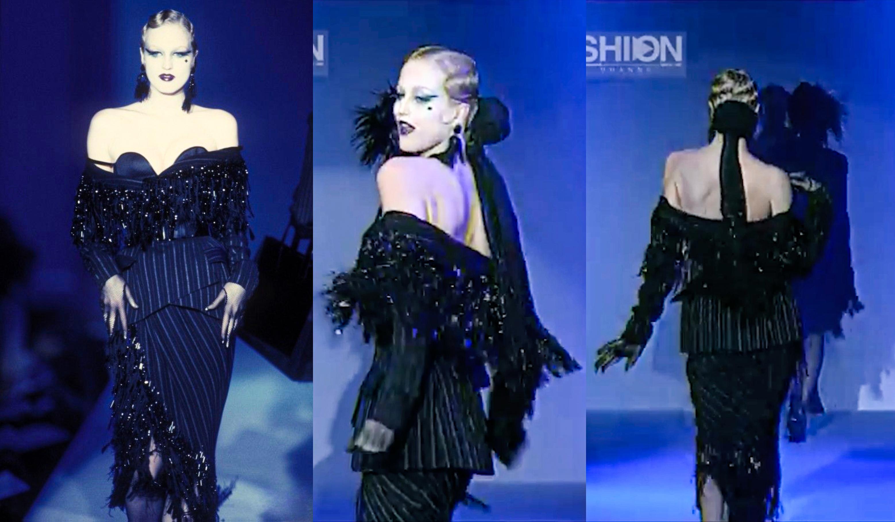 The one of a kind Runway worn Thierry Mugler SS 1997 Couture ‘LES INSECTES’ Prototype Hairpiece. A singular vision of theatrical glamour, this prototype hairpiece from Thierry Mugler’s iconic  Couture Runway Show is the ultimate embodiment of his