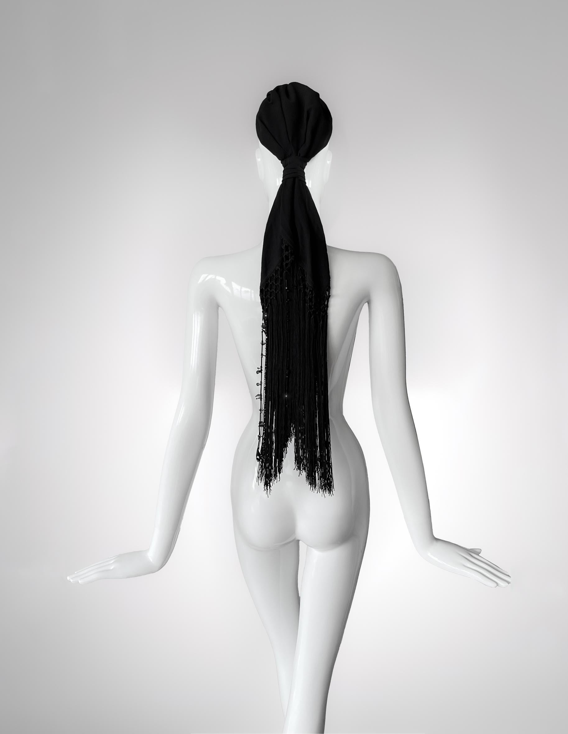 Gray Thierry Mugler Couture SS 1997 Prototype Hairpiece Rare Runway Worn Scarf For Sale