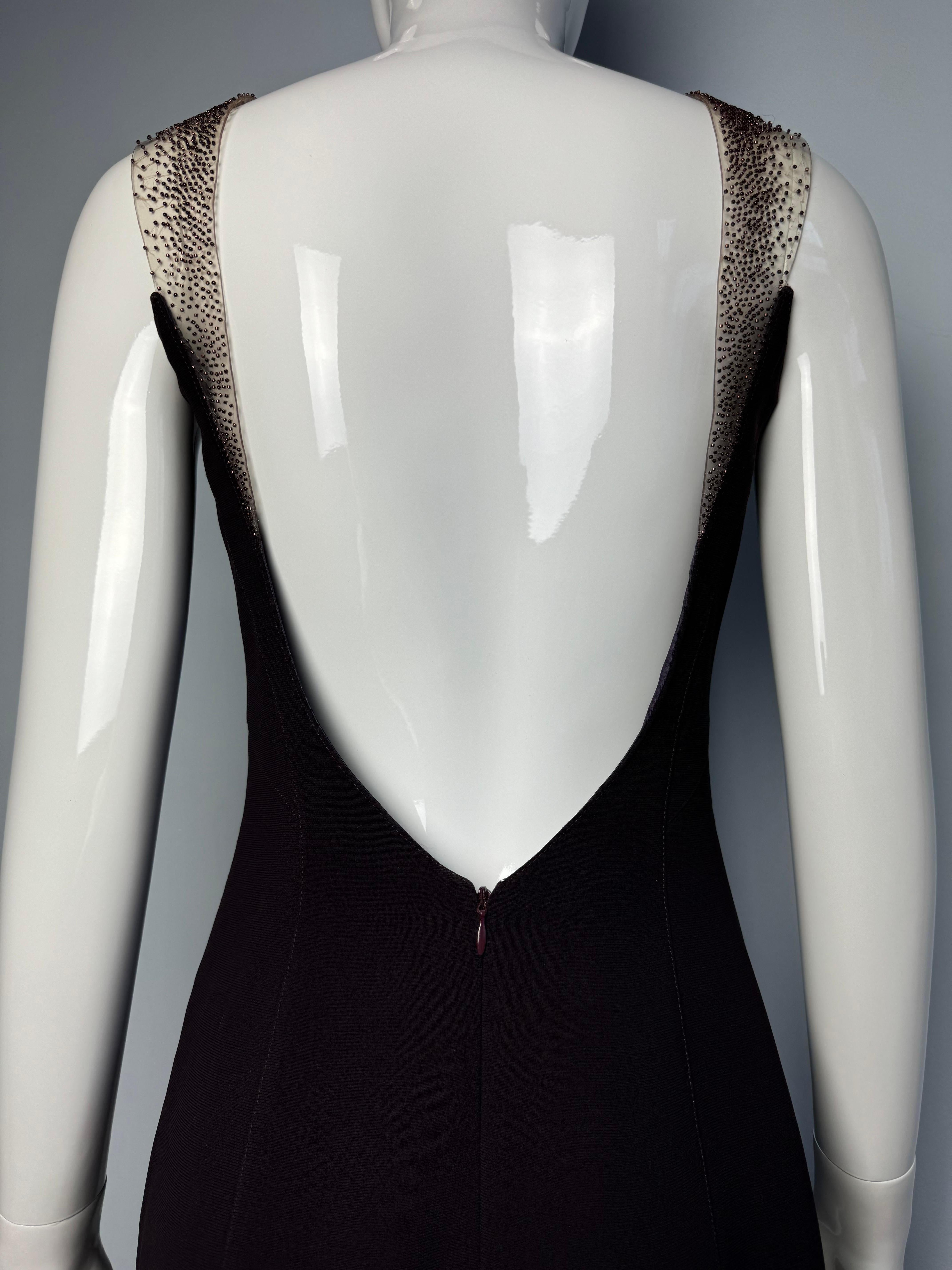 Thierry Mugler Couture SS 2001 Perlenbesetztes Abendkleid im Angebot 1