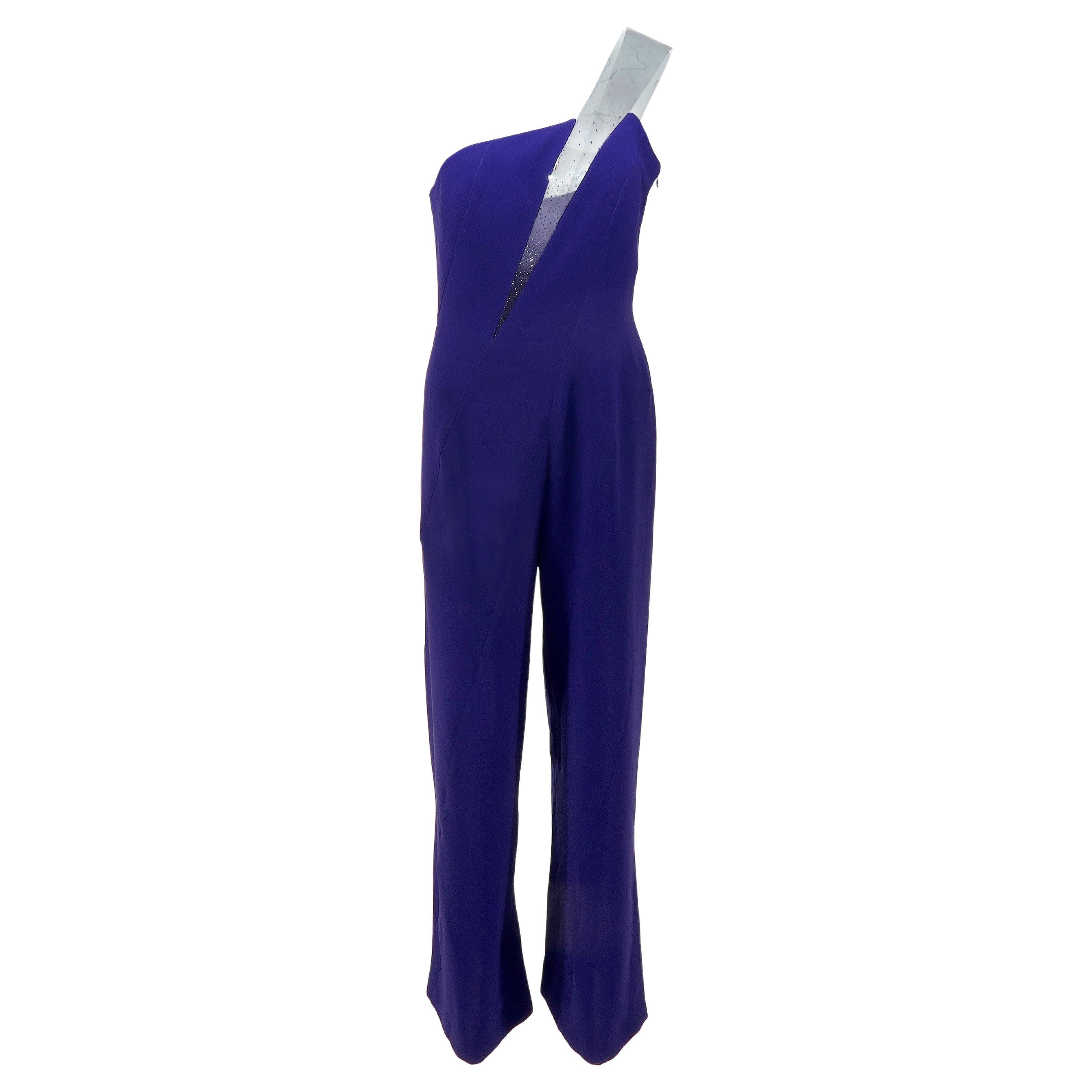 Thierry Mugler Couture SS-2001 Jumpsuit mit Kunststoff- und Glasperlenstickereien 