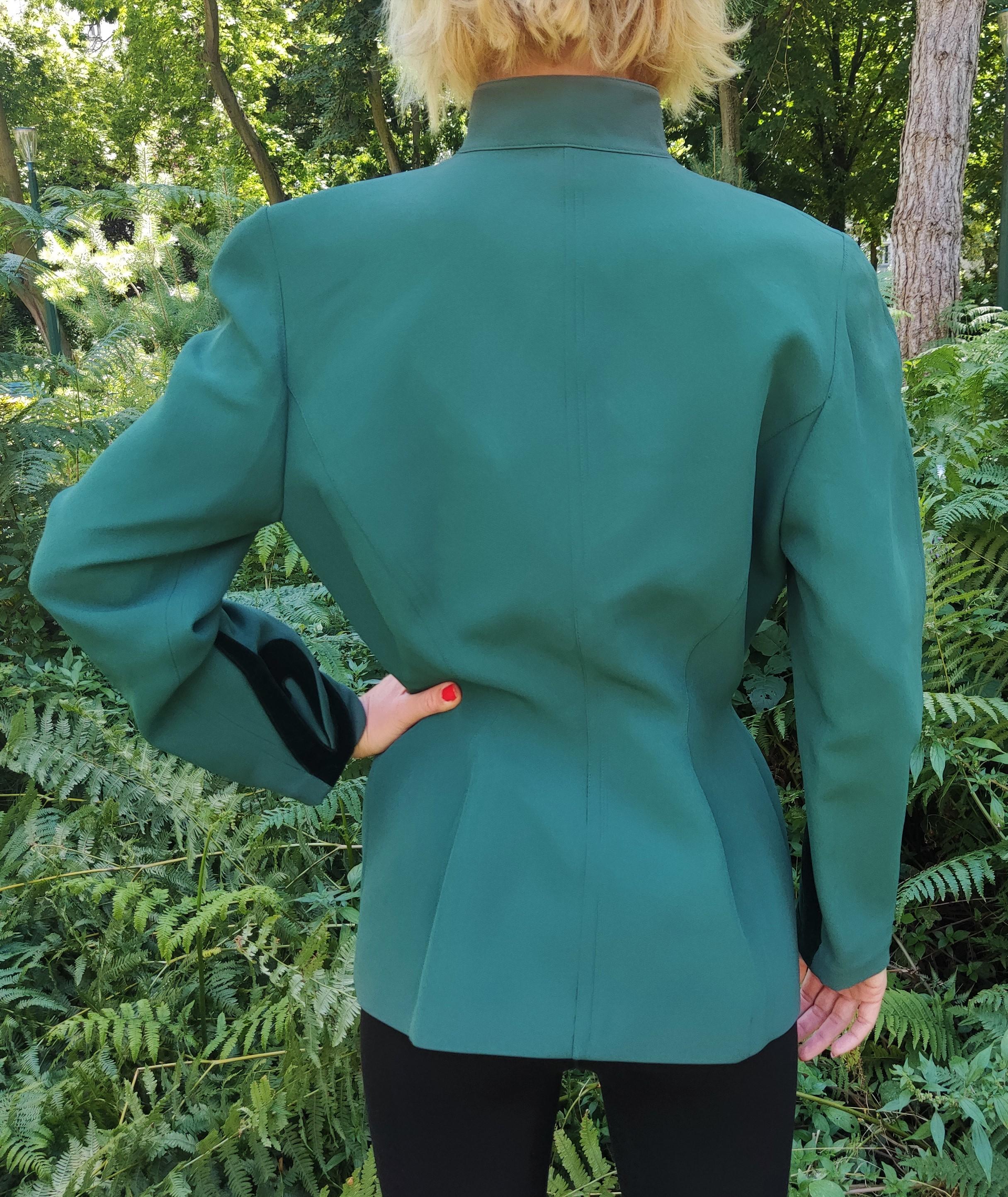Thierry Mugler Couture Star Green Vintage Runway Suit Evening Blazer Jacket 1