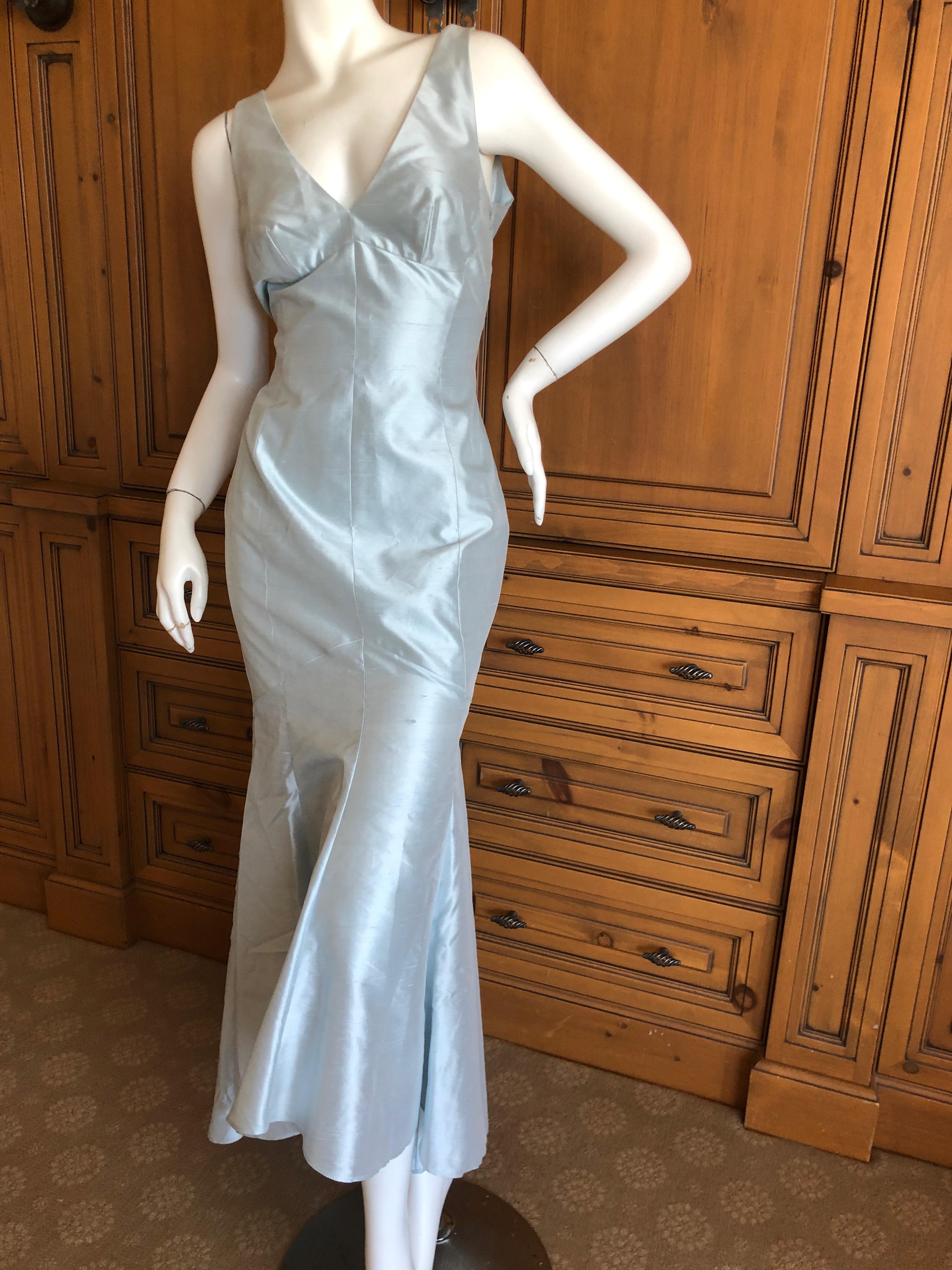 Thierry Mugler Couture Vintage 1980's Dupioni Silk Lace Up Evening Dress  In Excellent Condition For Sale In Cloverdale, CA