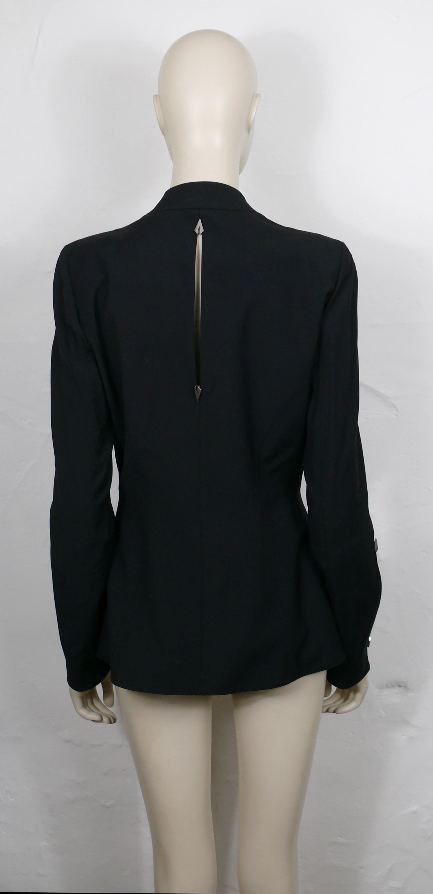 THIERRY MUGLER Couture Vintage Black Cut Out Jacket For Sale 1