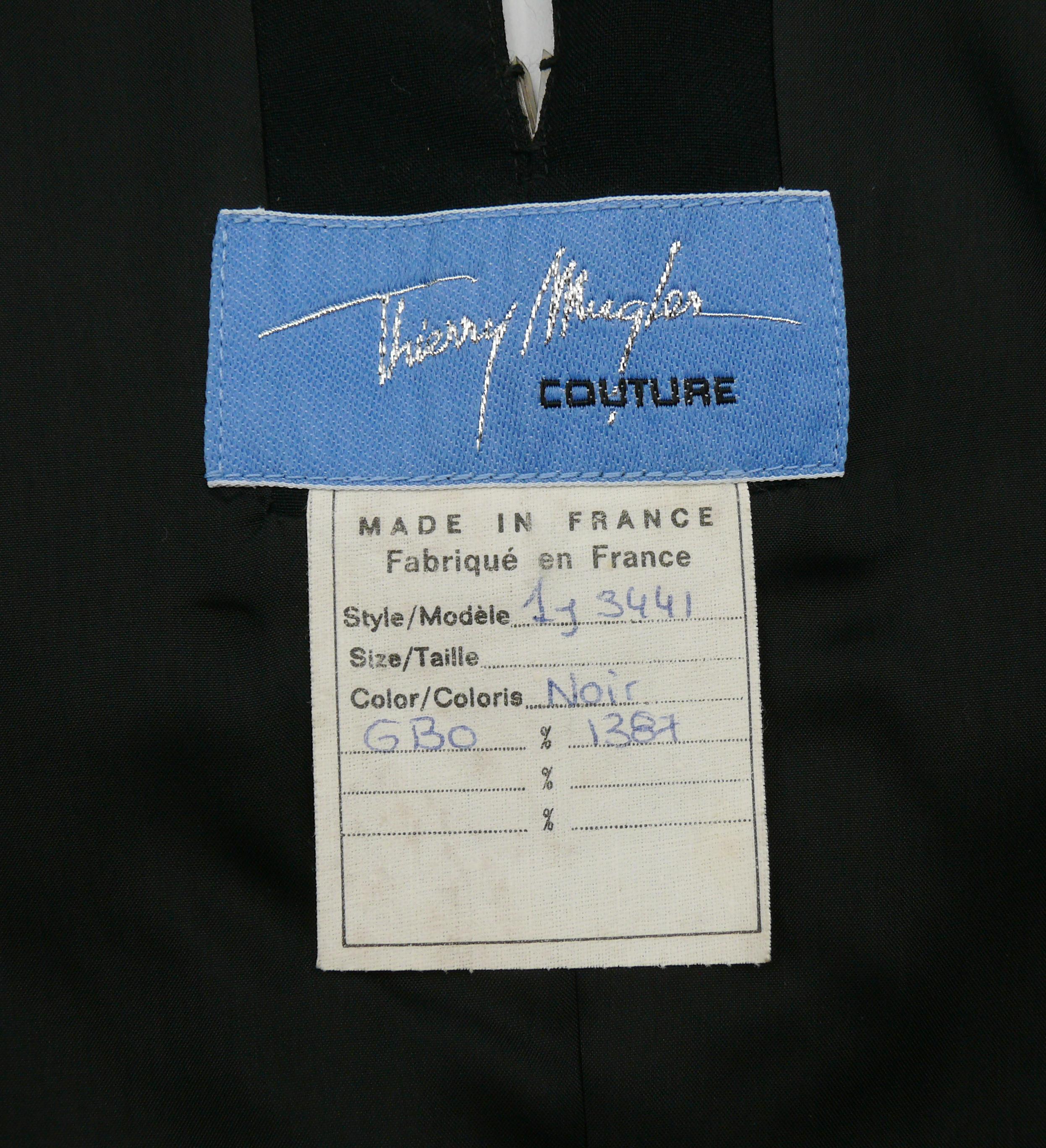 THIERRY MUGLER Couture Vintage Black Cut Out Jacket For Sale 2