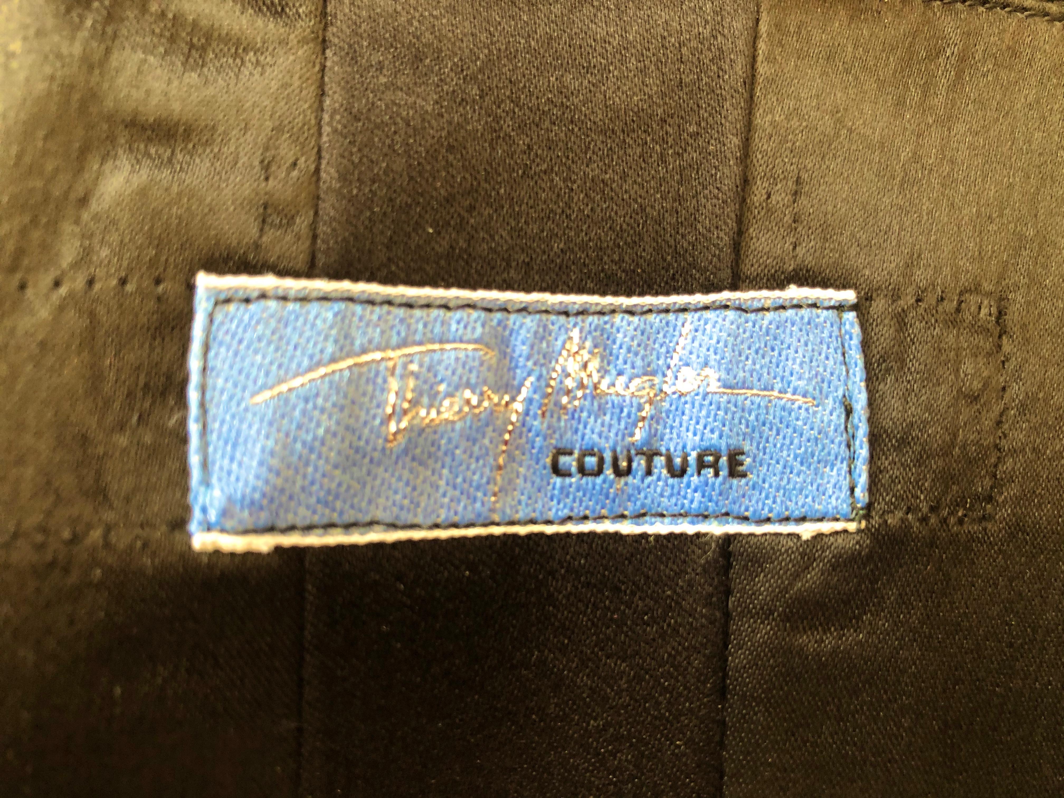 Thierry Mugler Couture Vintage Black Peak Lapel Tuxedo Dress w Separate Corset 4