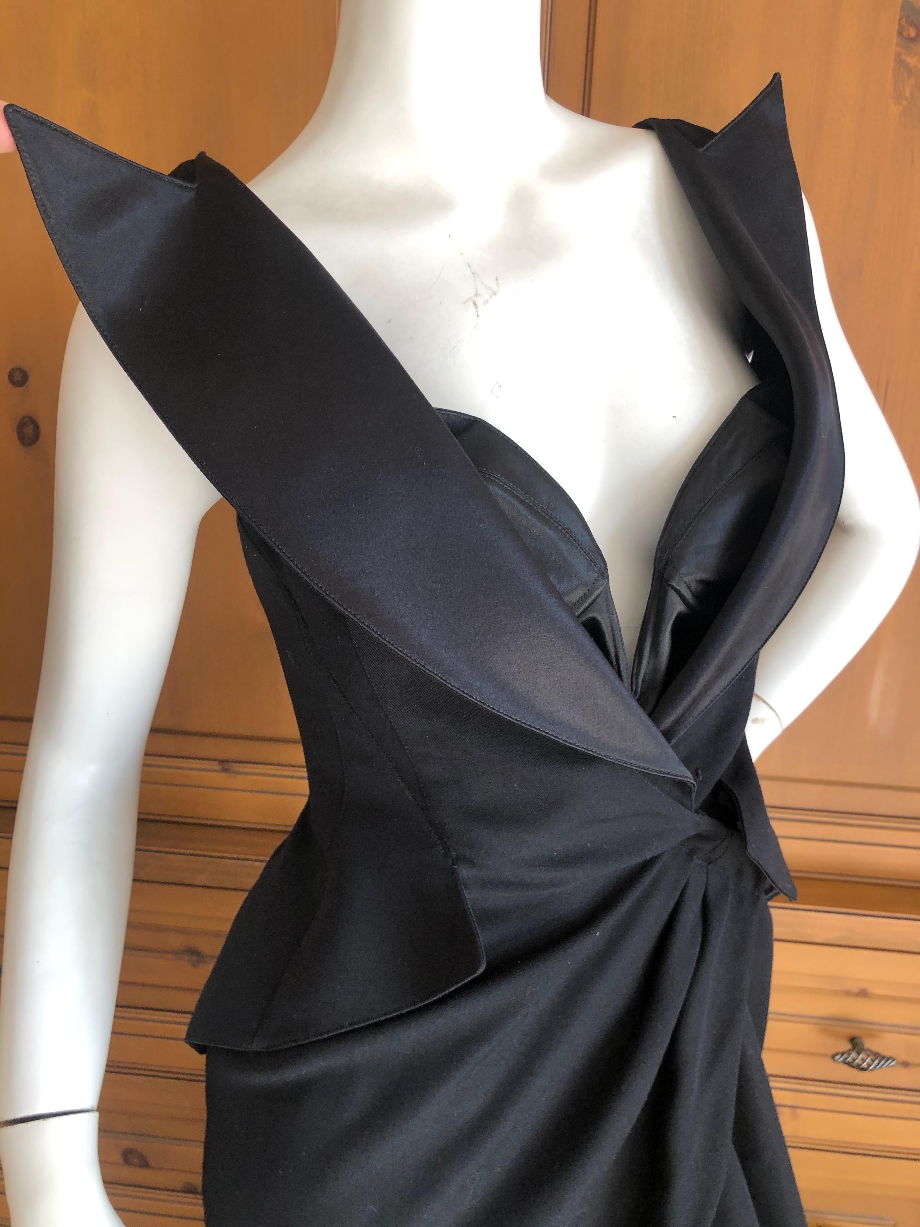 Thierry Mugler Couture Vintage Black Peak Lapel Tuxedo Dress w Separate Corset 5