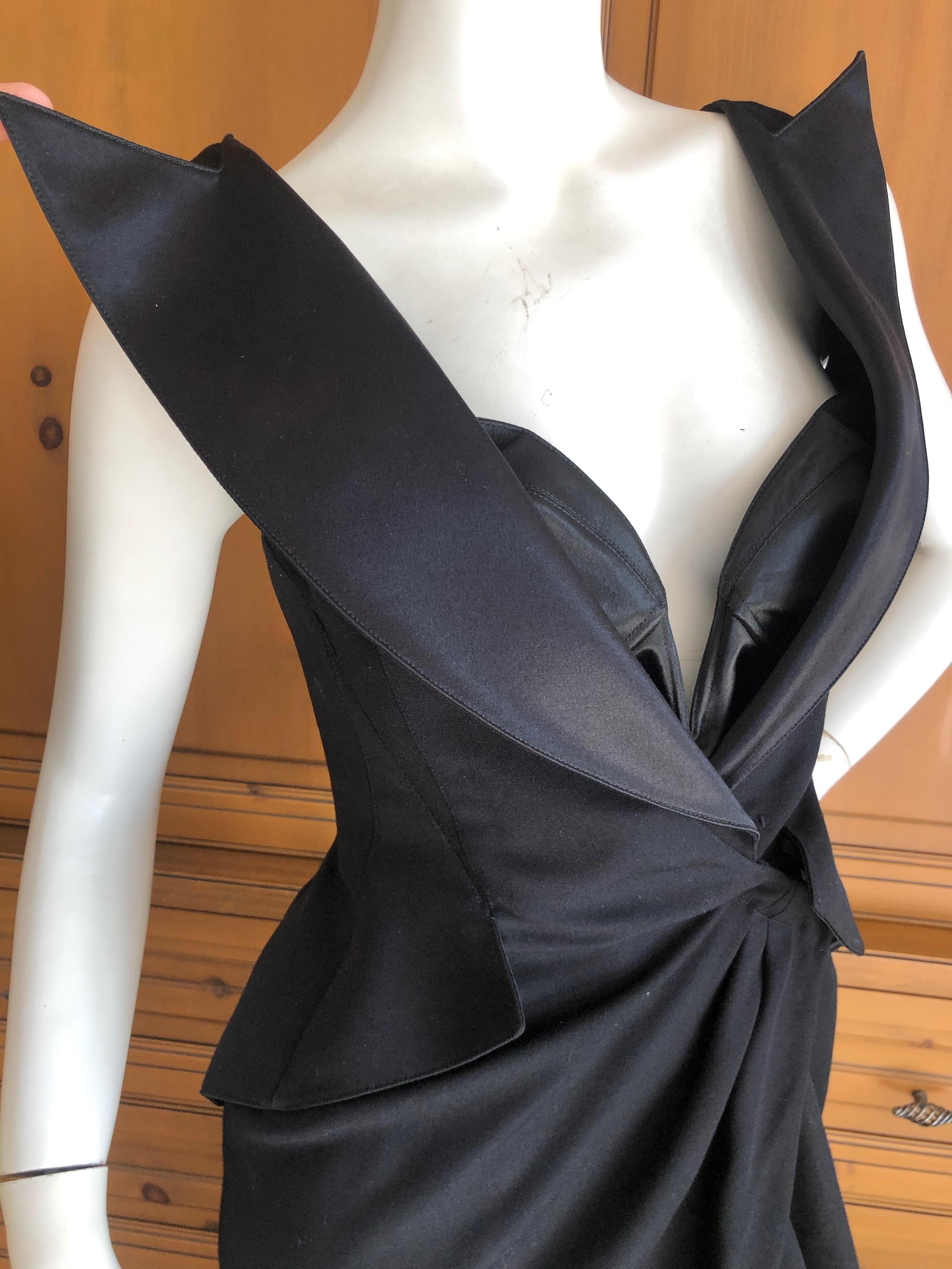 Thierry Mugler Couture Vintage Black Peak Lapel Tuxedo Dress w Separate Corset 2