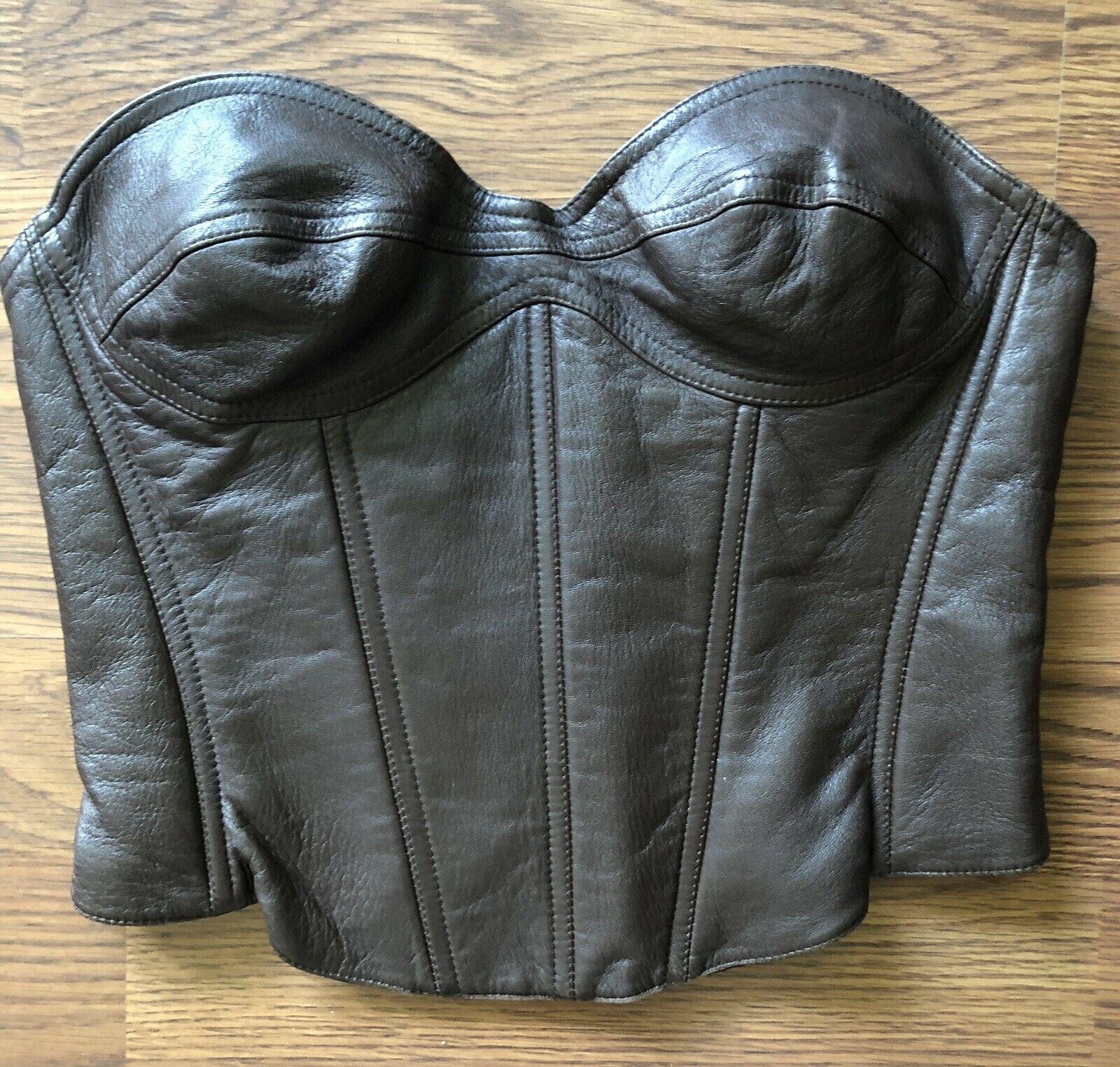 mugler leather top