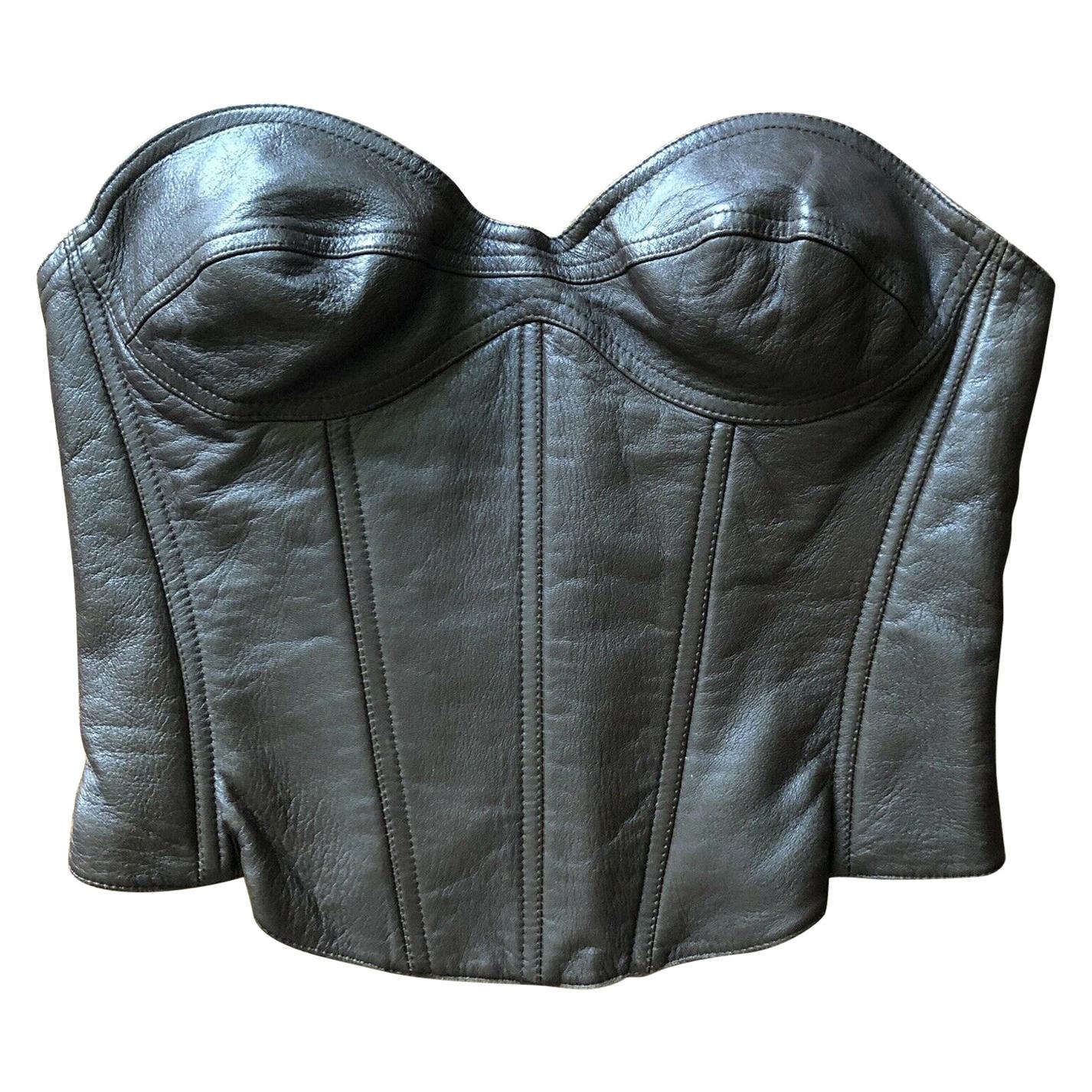 Thierry Mugler Couture Vintage Leather Bustier Top