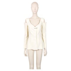 THIERRY MUGLER Couture Vintage Off-White Cold-Shoulder Sculpted Jacket