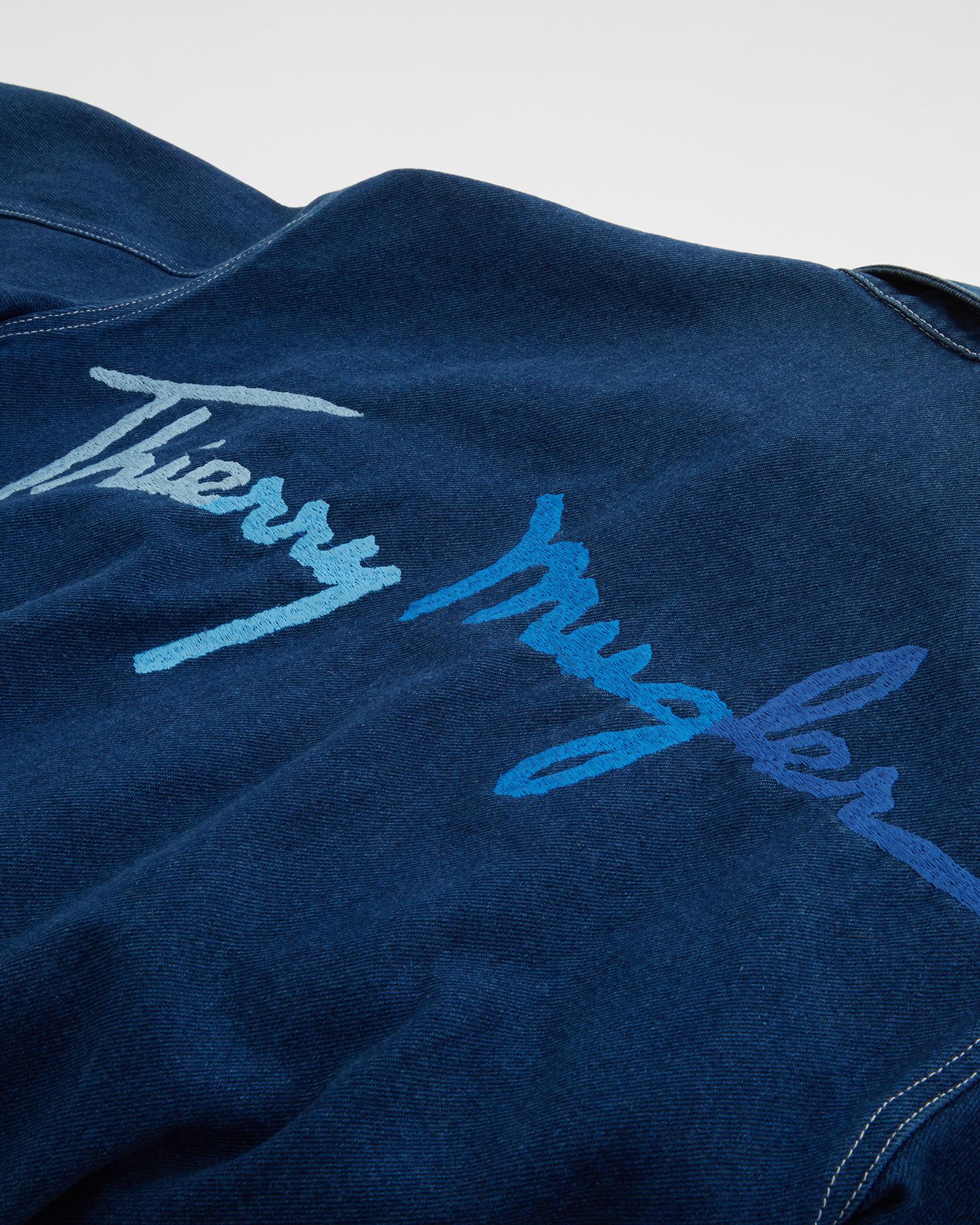 Thierry Mugler Crop-Jacke aus besticktem Jeansstoff im Angebot 2