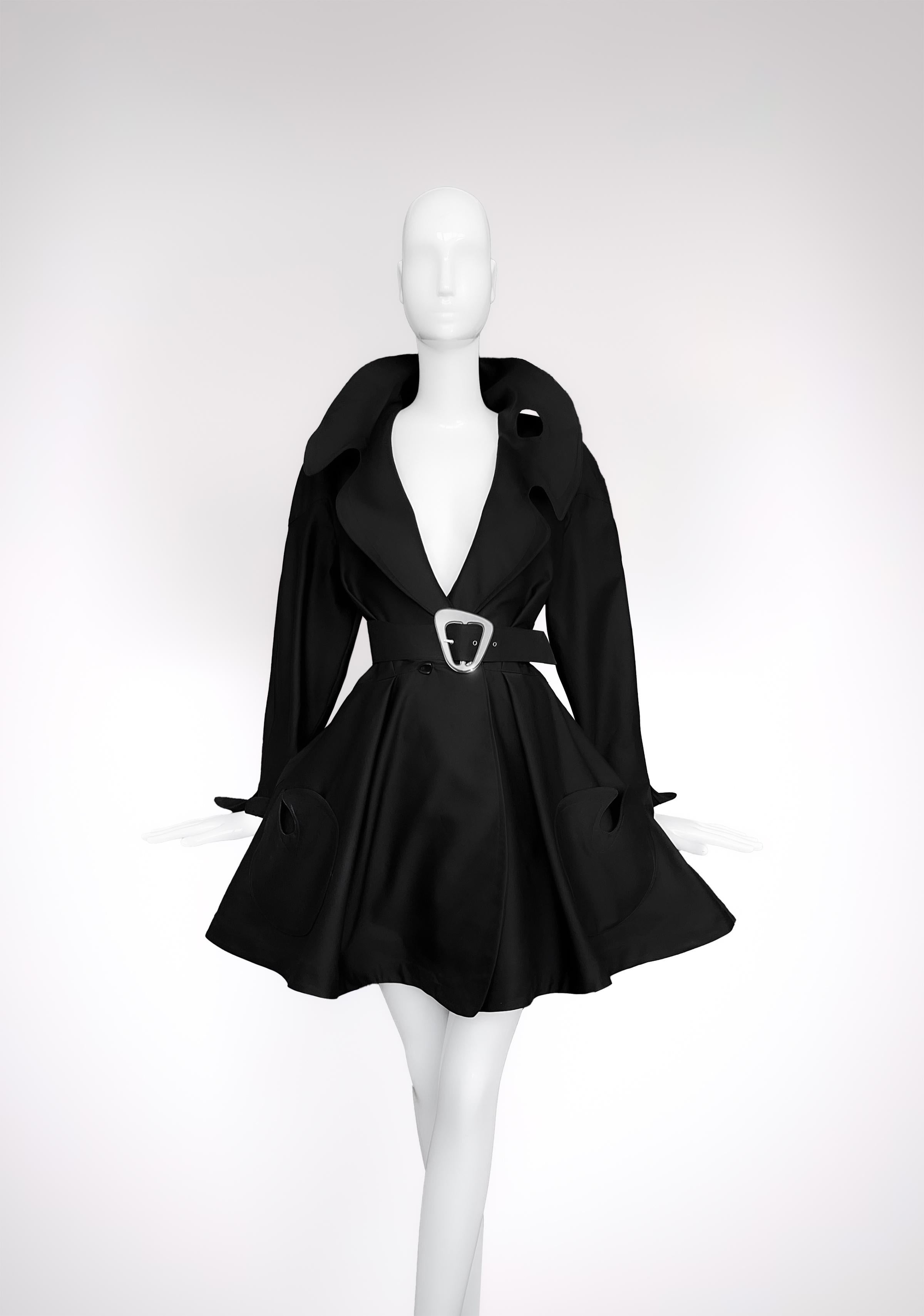 The jacket is a quintessential example of Thierry Mugler's visionary approach to fashion, where structure and drama collide in harmonious opulence.  A white version was worn on the amazing FW 1990/91 Runway Show.  The piece is a bold reinvention of