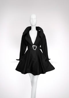 Thierry Mugler 1990 Dramatic Jacket Sculptural  Fitted Trench Coat
