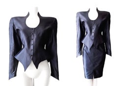 Thierry Mugler Dramatic Sculputral Skirtsuit Jacket Skirt Suit