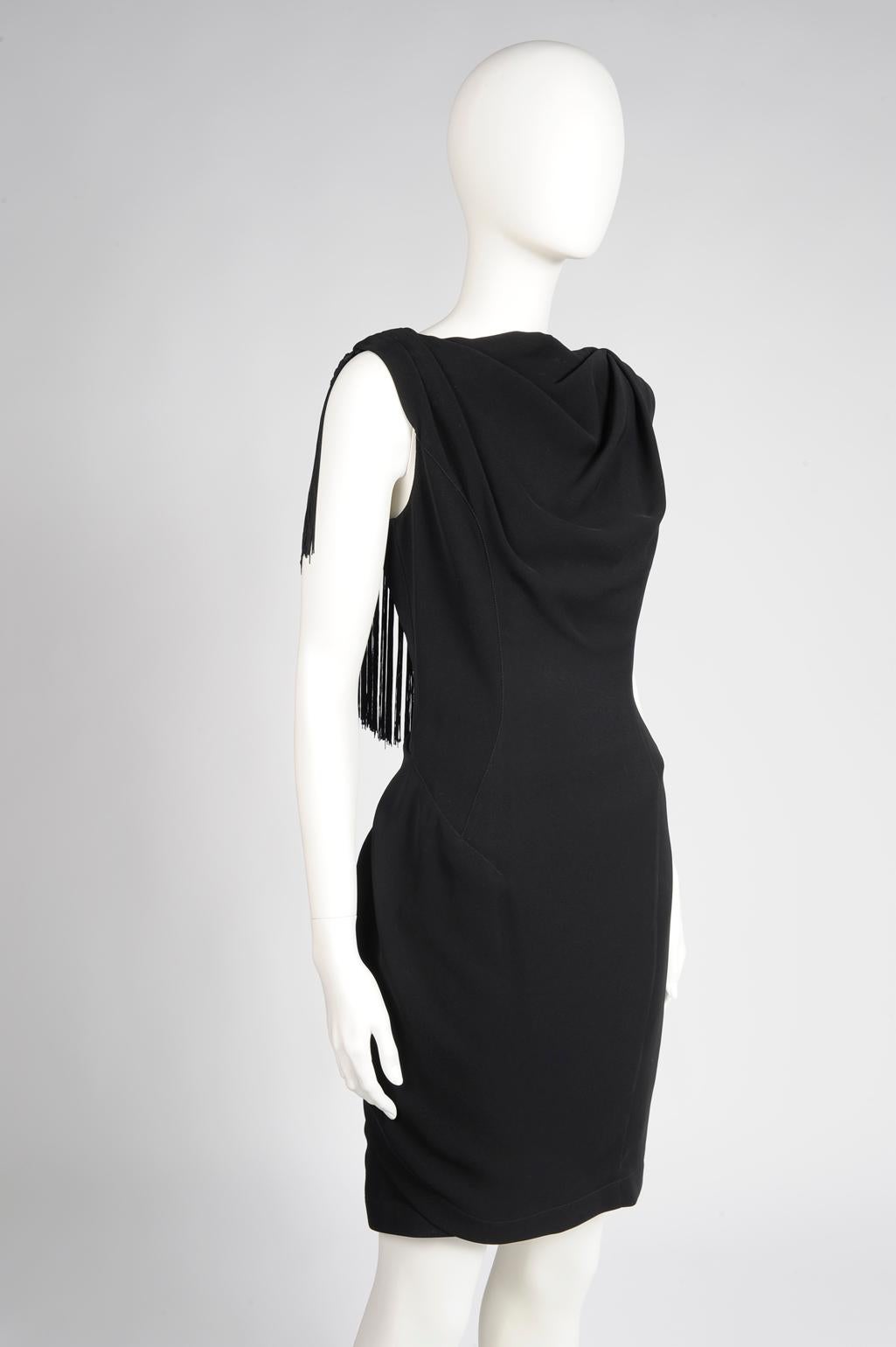 Thierry Mugler Draped & Fringed Cocktail Dress, Spring-Summer 1997 For Sale 9