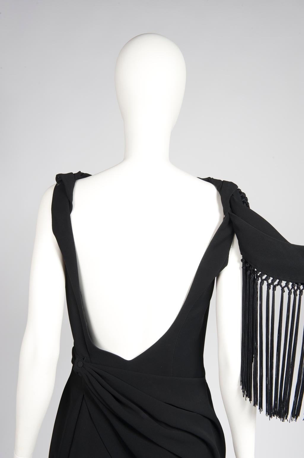 Thierry Mugler Draped & Fringed Cocktail Dress For Sale 13