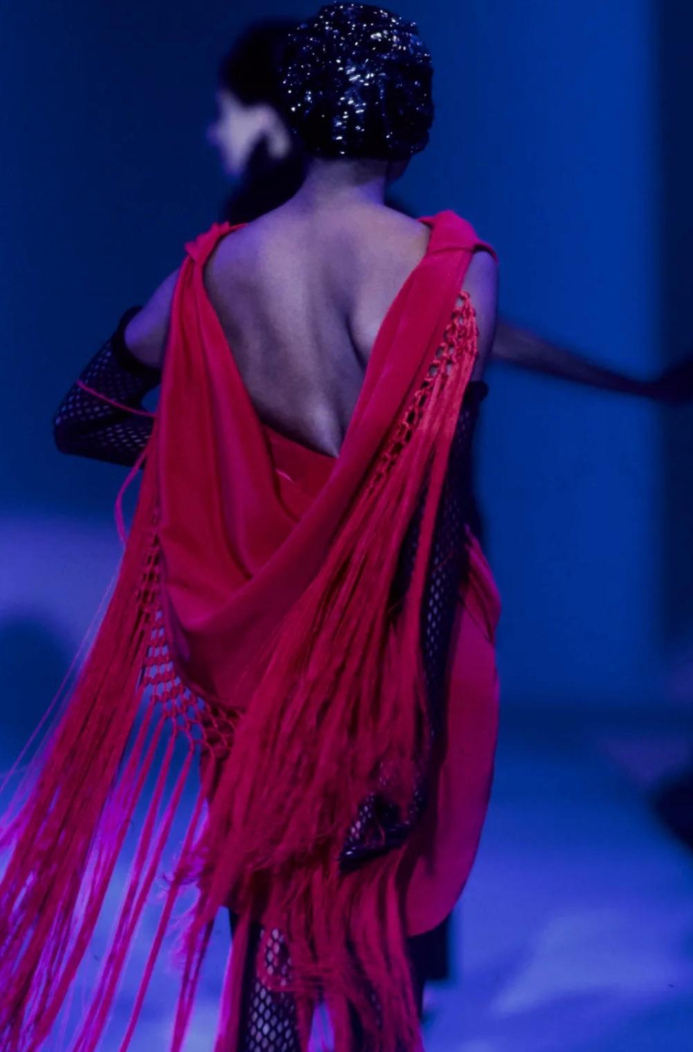 Thierry Mugler Draped & Fringed Cocktail Dress, Spring-Summer 1997 For Sale 15