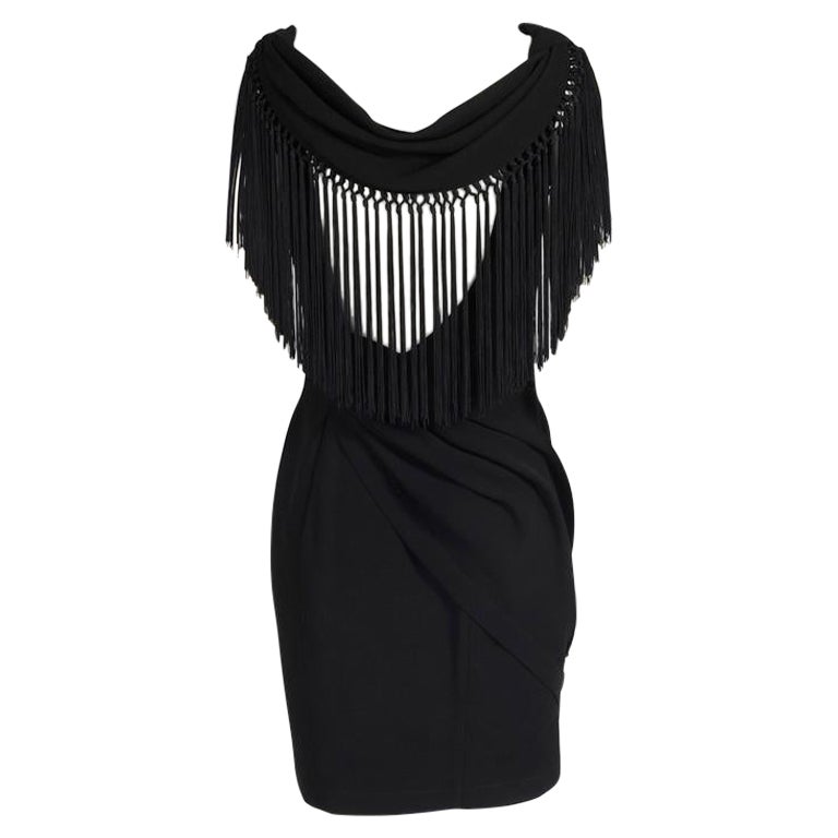 Thierry Mugler Drapiertes & Fransen-Cocktailkleid, Frühjahr-Sommer 1997 im Angebot