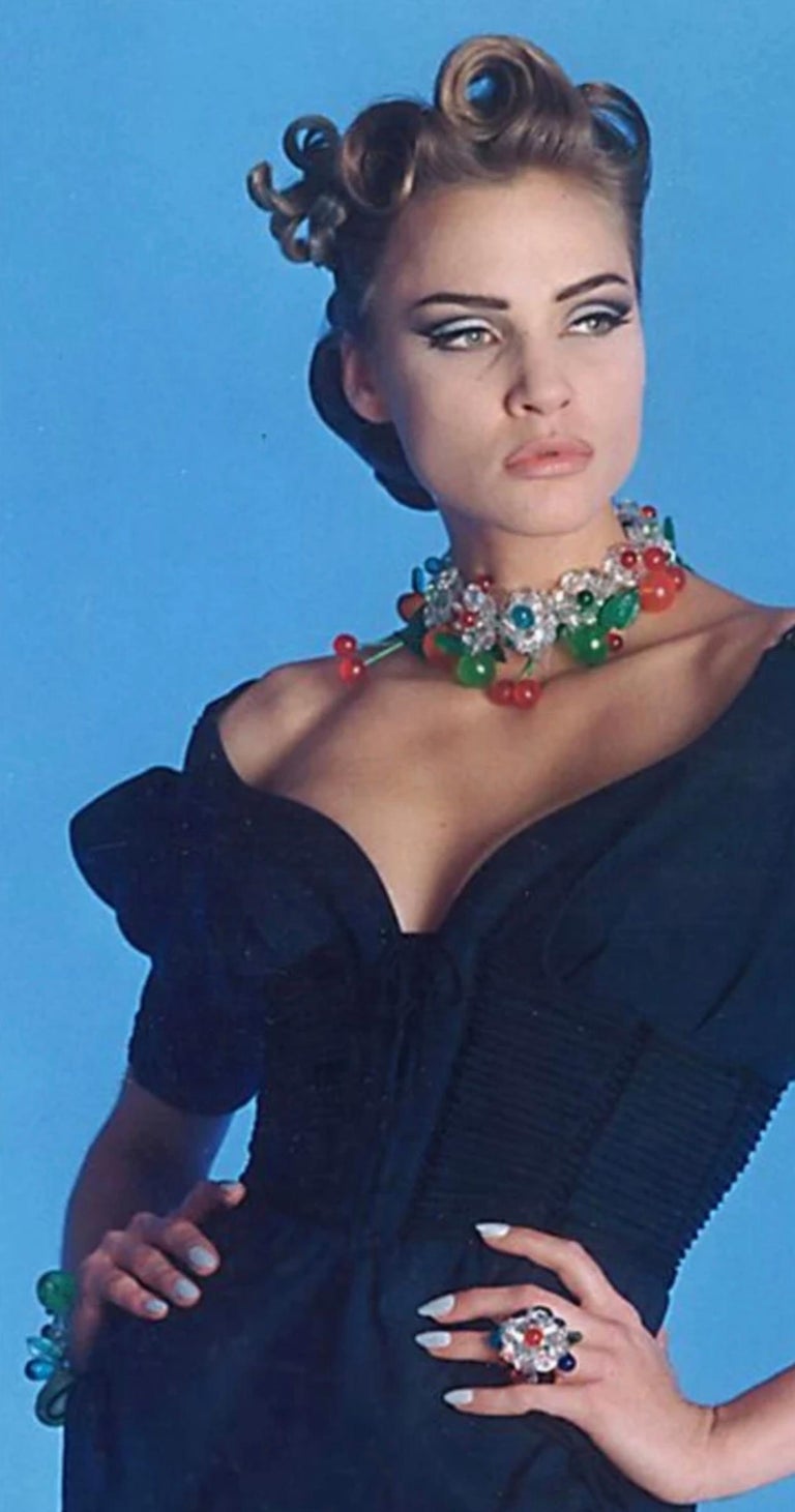 Thierry Mugler Dress SS 1993 Sculptural Silhouette Black Vintage Gown