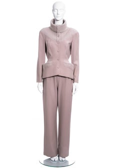 Thierry Mugler dusty pink wool pant suit, fw 1999