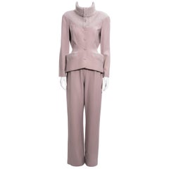 Retro Thierry Mugler dusty pink wool pant suit, fw 1999
