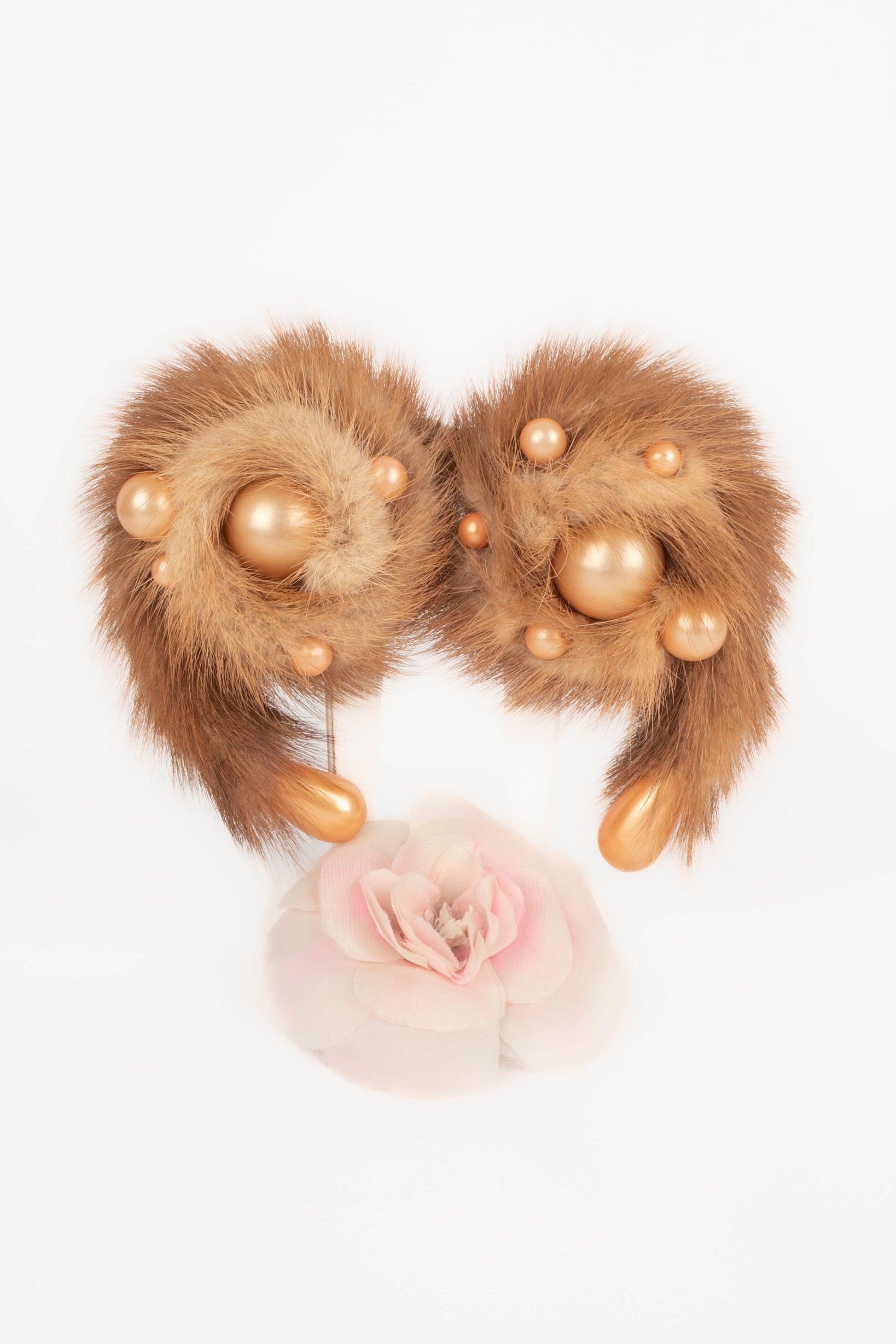 Women's Thierry Mugler Earrings with Costume Pearls, 1987 For Sale
