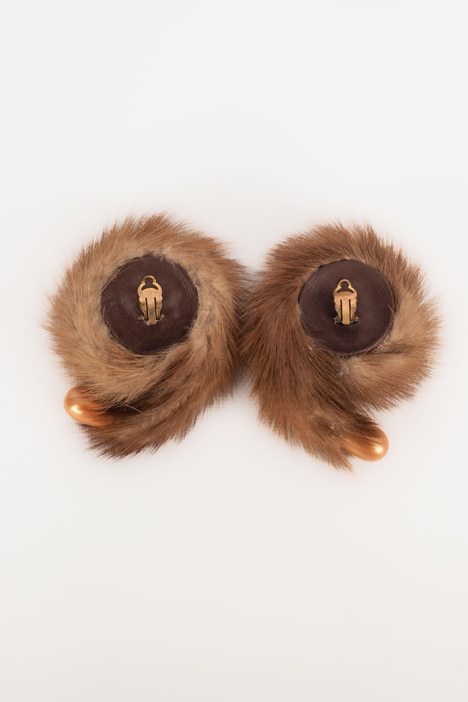 Thierry Mugler Earrings with Costume Pearls, 1987 For Sale 3