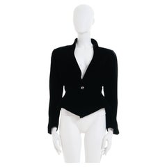 Thierry Mugler F/W 1987- 88 Black velvet shaped blazer jacket 