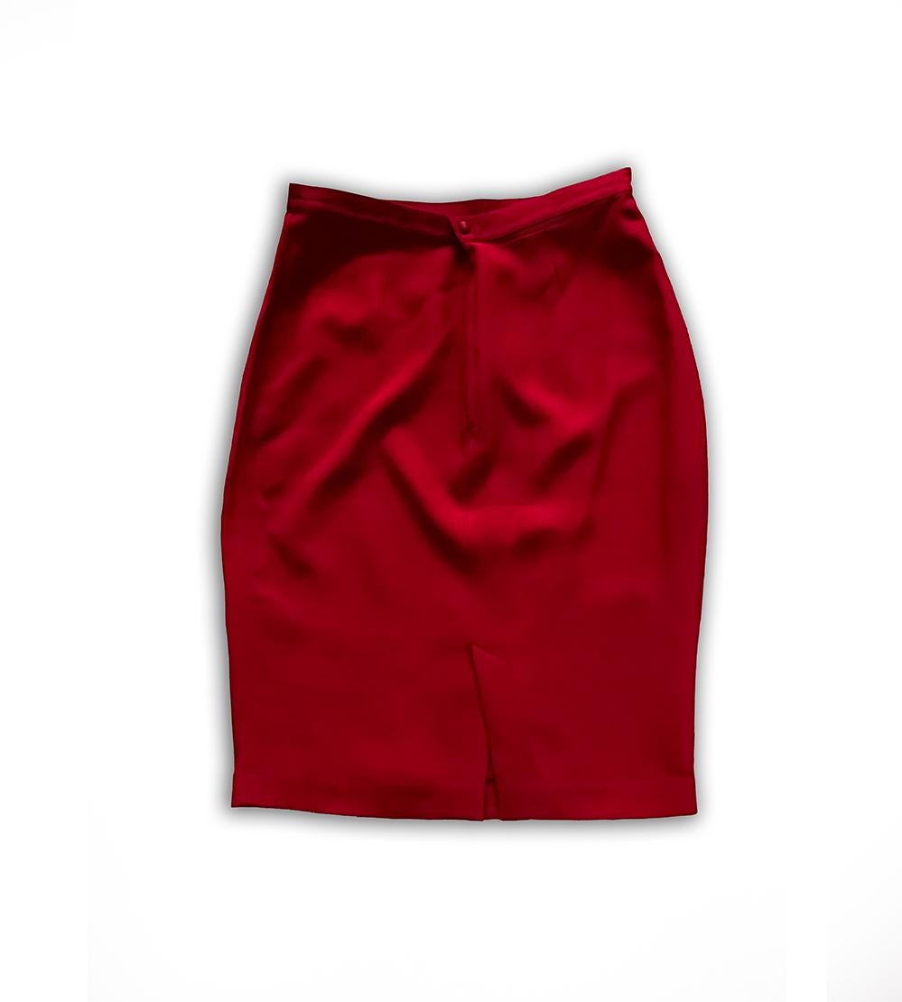 Thierry Mugler Fall 1992 Red Runway Suit Jacket Skirt Museum Worthy For Sale 10