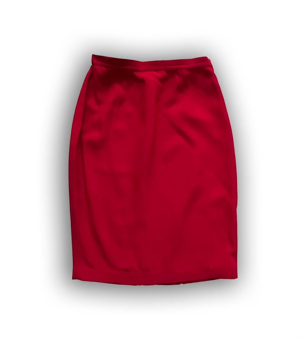 Thierry Mugler Fall 1992 Red Runway Suit Jacket Skirt Museum Worthy For Sale 11
