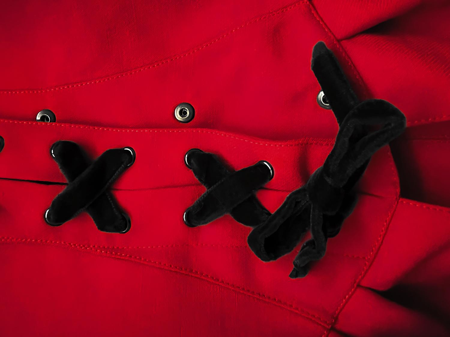 Thierry Mugler Fall 1992 Red Runway Suit Jacket Skirt Museum Worthy For Sale 16
