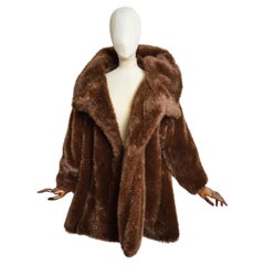 Thierry Mugler Fall 1997 Couture Faux Fur Brown & Gold Sparkly Coat - Jacket