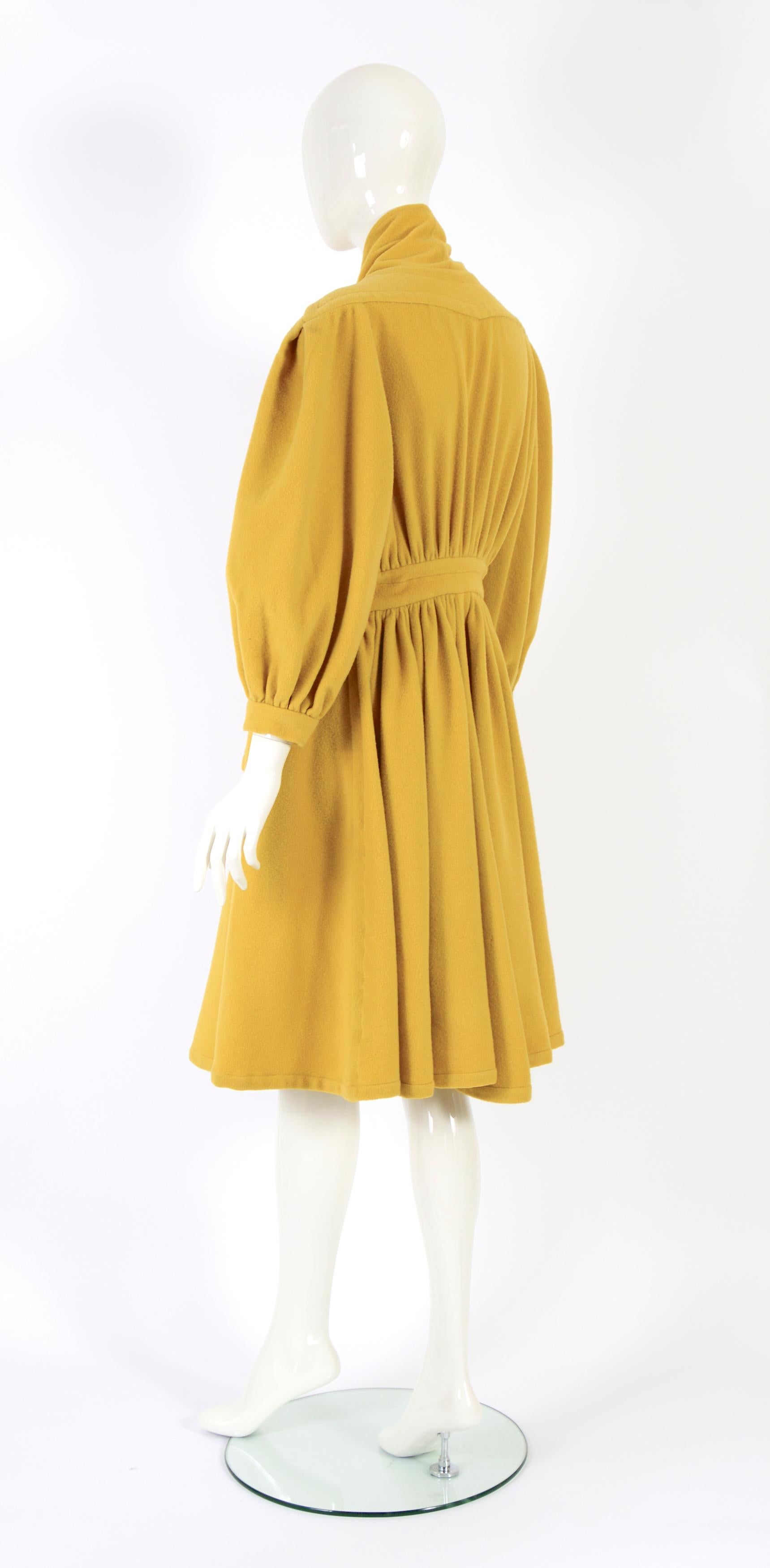 Women's or Men's Thierry Mugler F/W 1983 runway collectable mustard yellow wool coat